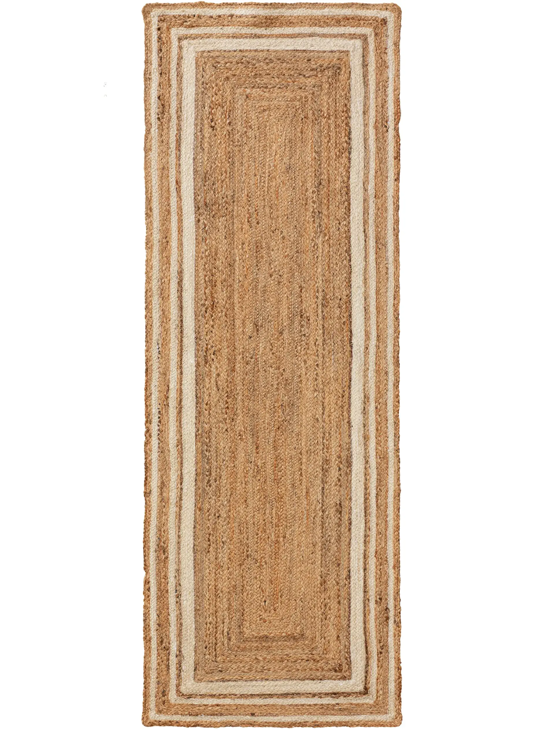 Teppich aus 100% Jute in Weiß mit 100% Jute hohem Flor von benuta Pure