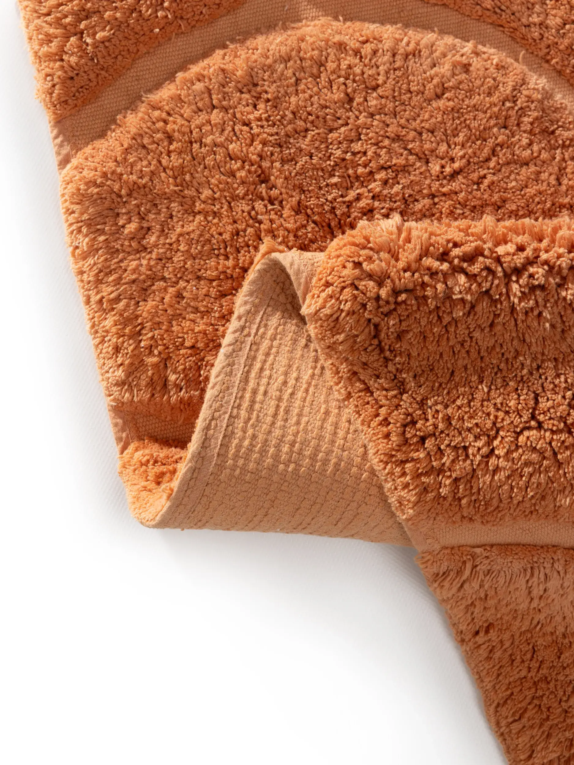 Teppich aus 100% Recycelte Baumwolle in Orange mit 100% Recycelte Baumwolle hohem Flor von Lytte