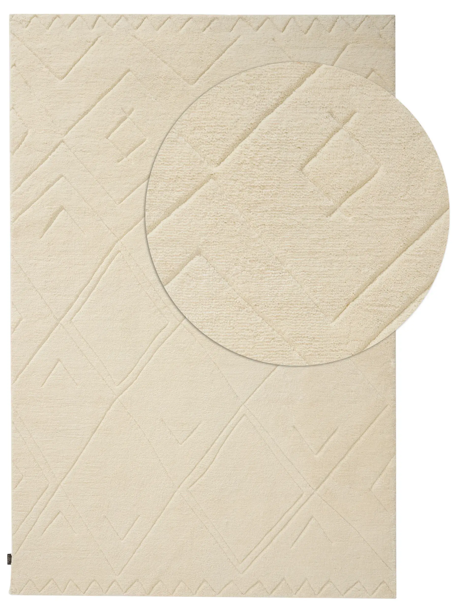 Teppich aus 100% Wool in Beige mit 100% Wool hohem Flor von benuta Finest