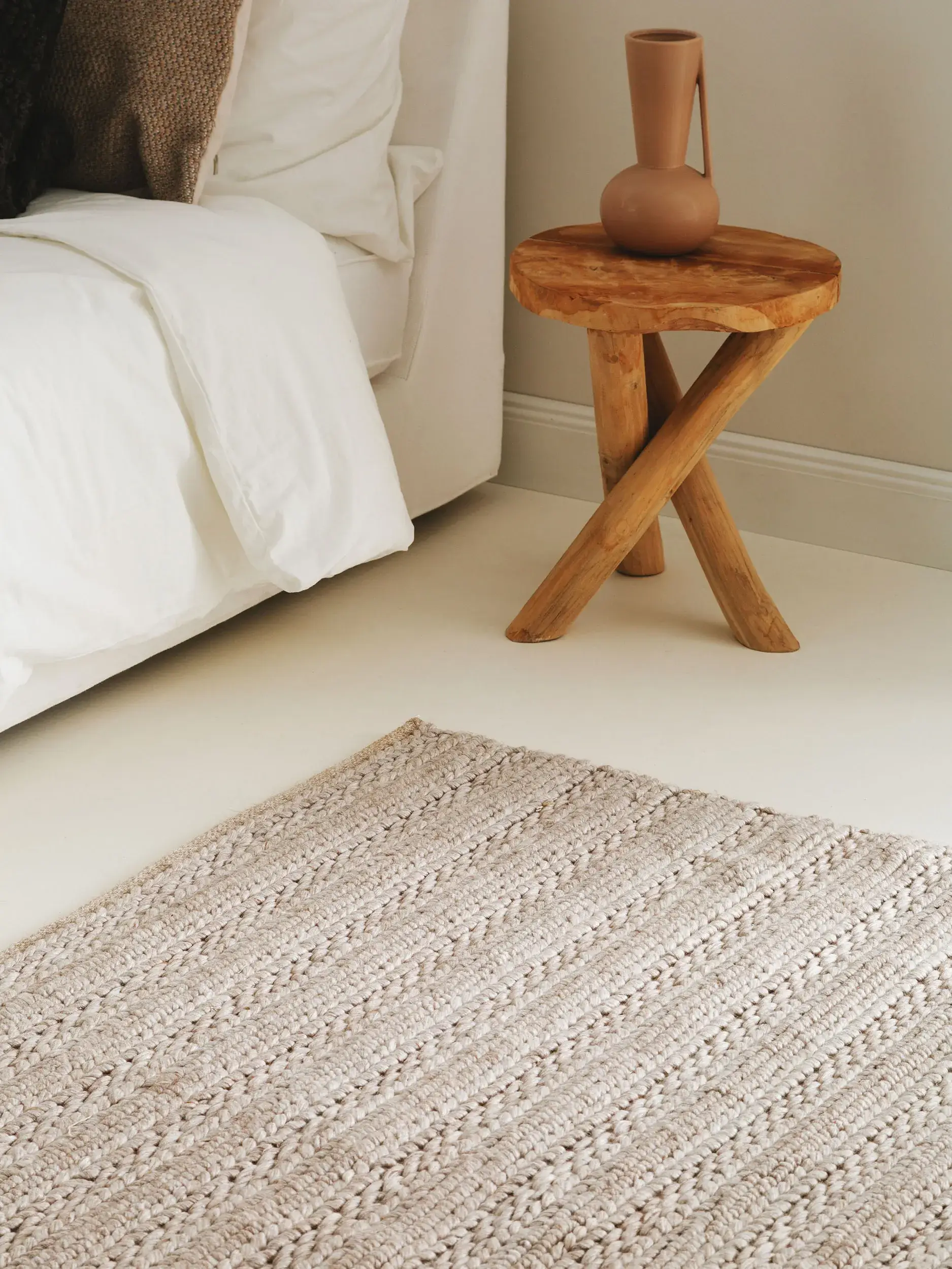 Teppe av 70% Wolle, 30% Polyester i Beige med 70% Wolle, 30% Polyester høy lugg fra benuta Pure