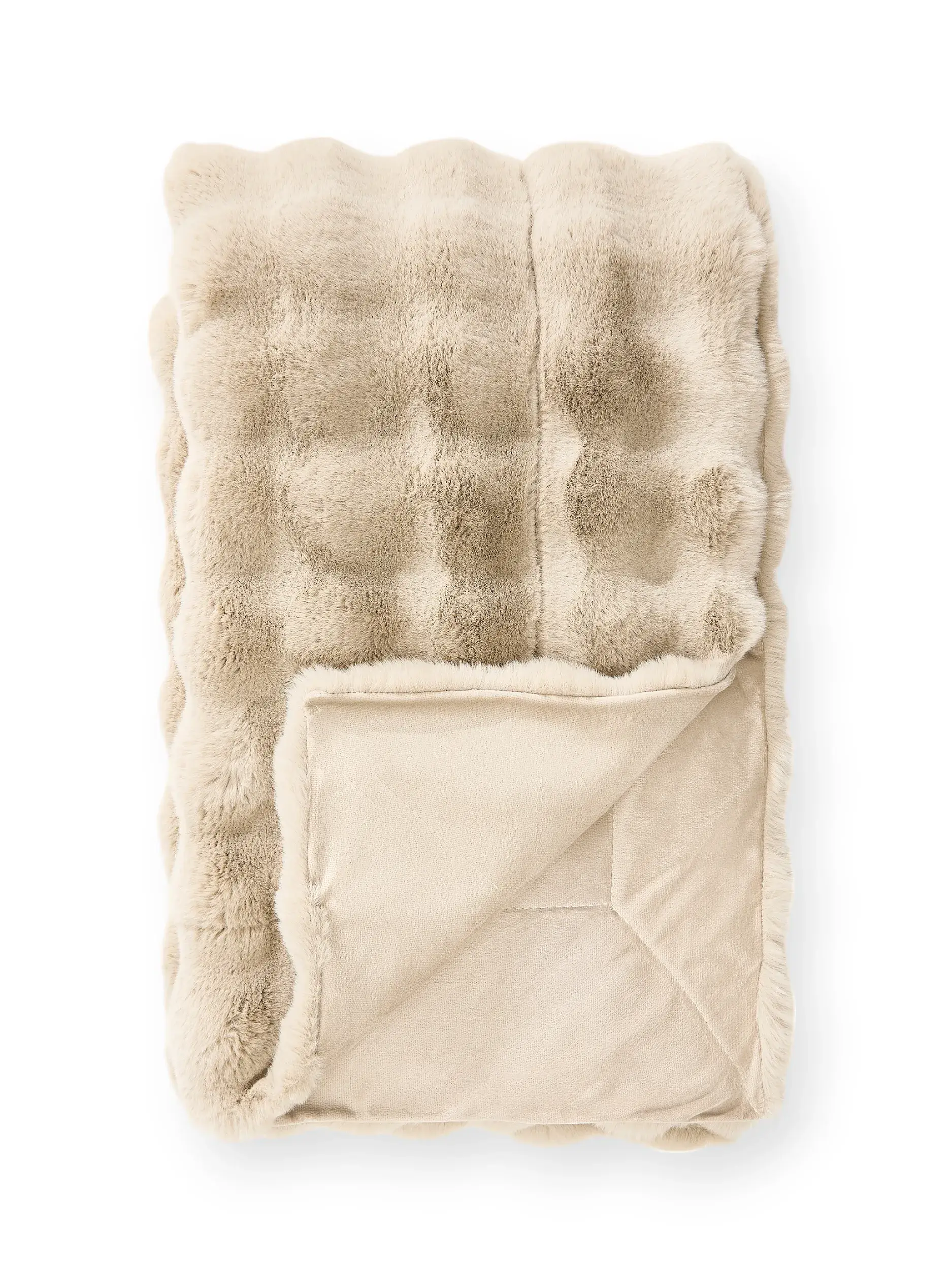 Blanket Dave Beige in Solid design made of 100% Polyester by benuta Nest