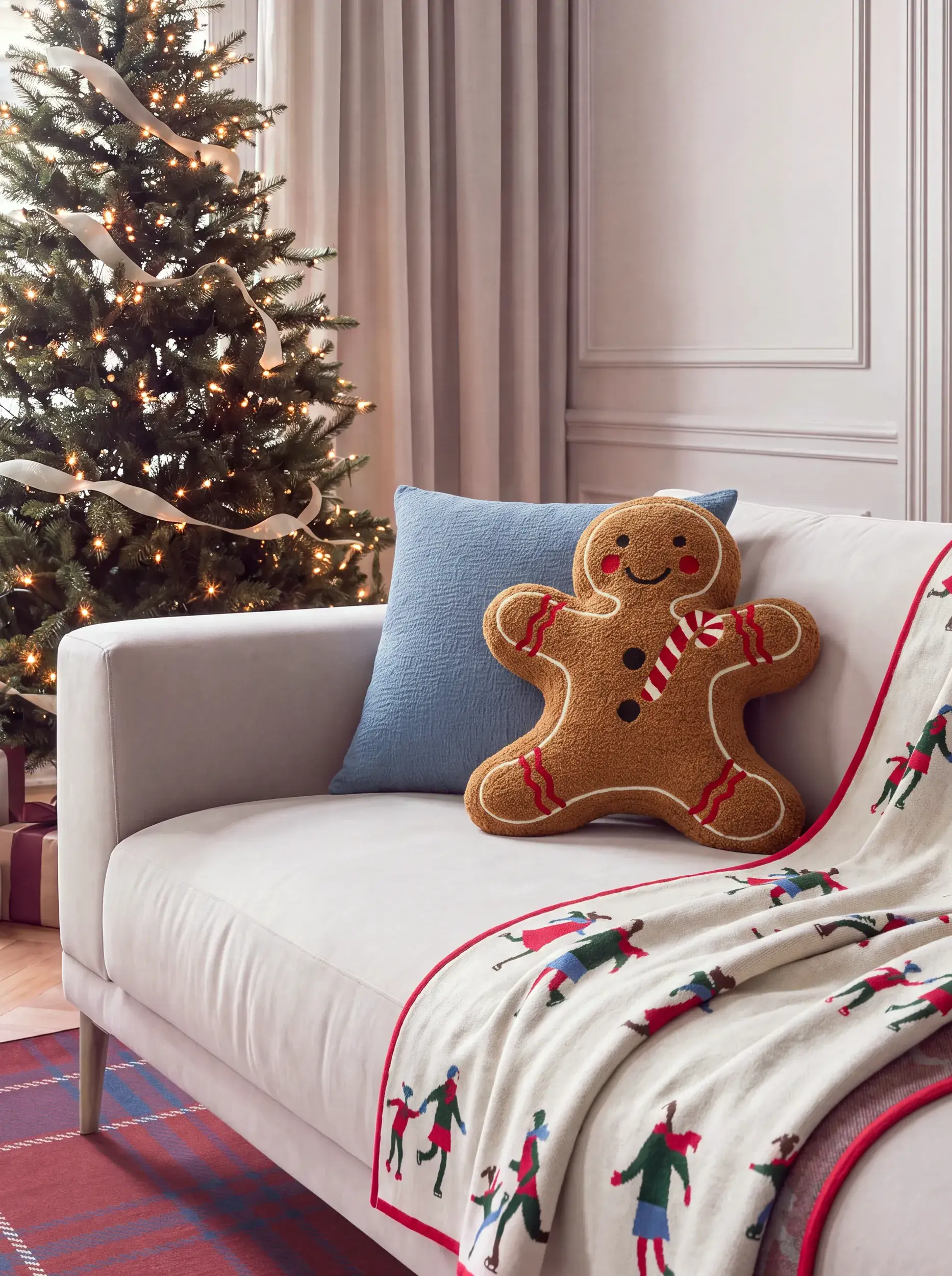 Kerstkussen Gingerbread Man Bruin van benuta