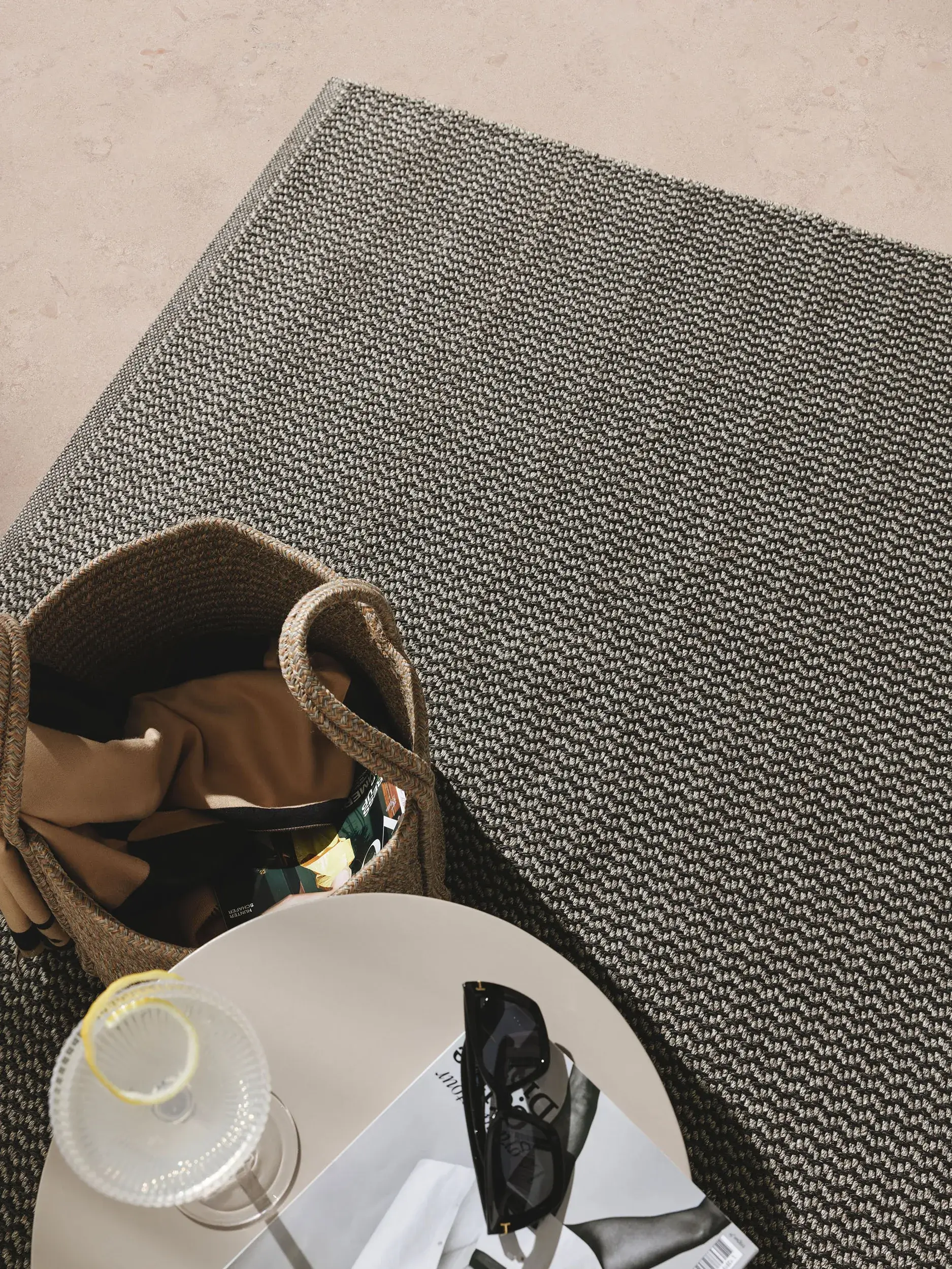 Rug made of 100% Polypropylen in Grey with a 100% Polypropylen high pile by benuta Finest
