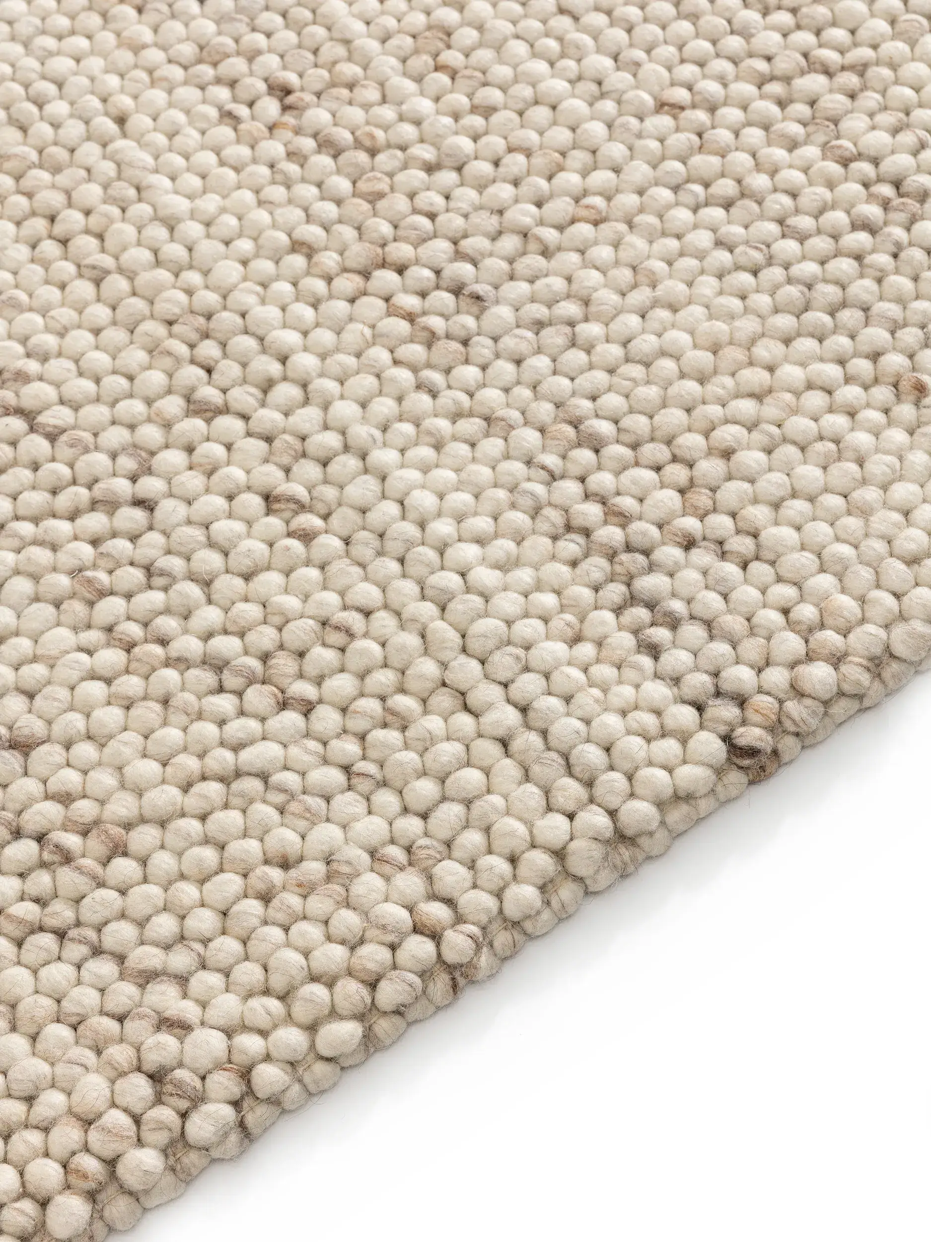 Teppich aus 70% Wolle, 30% Polyester in Beige mit 70% Wolle, 30% Polyester hohem Flor von benuta Pure
