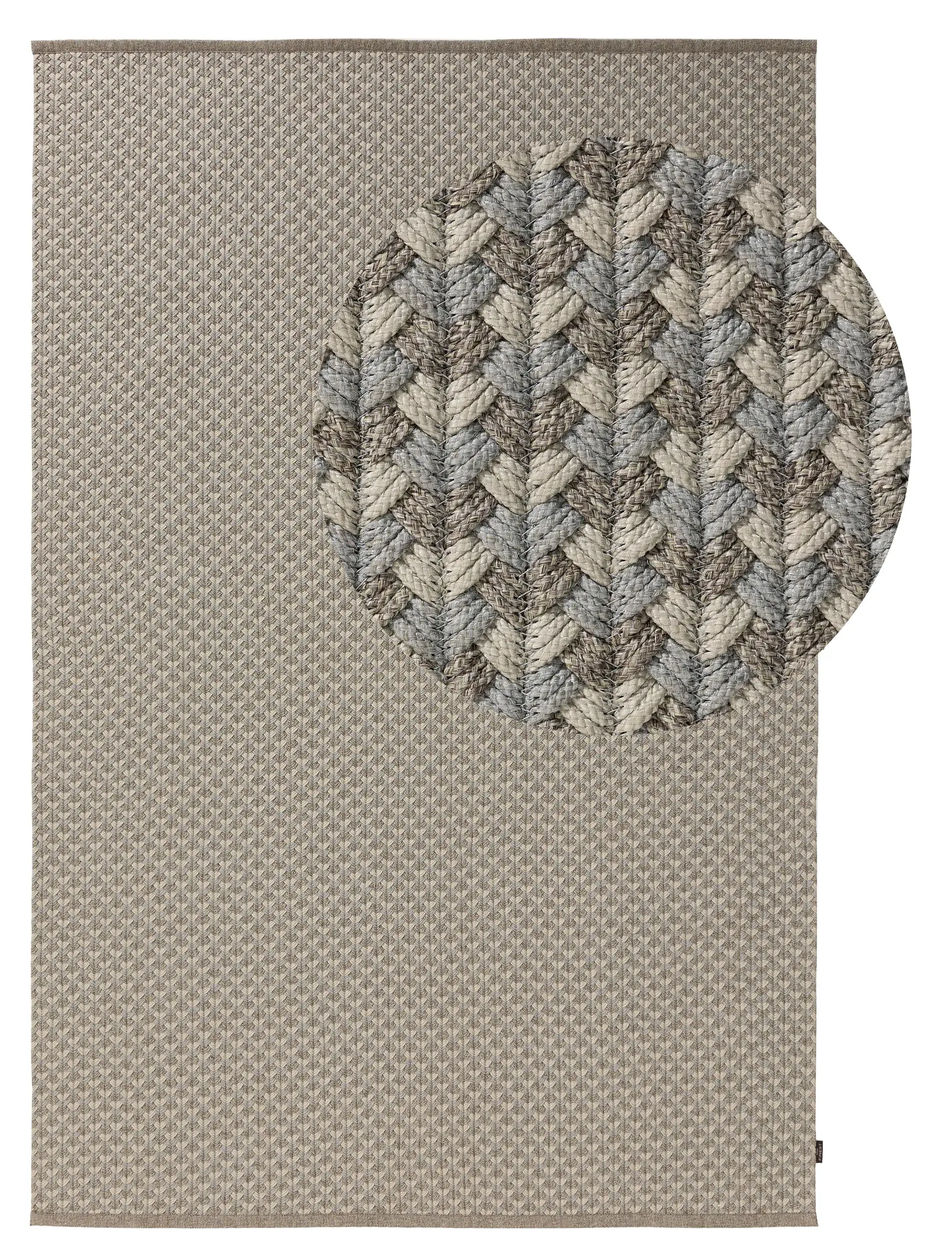 Rug made of 60% Polyester, 40% Polypropylen in Grey with a 60% Polyester, 40% Polypropylen high pile by benuta Finest