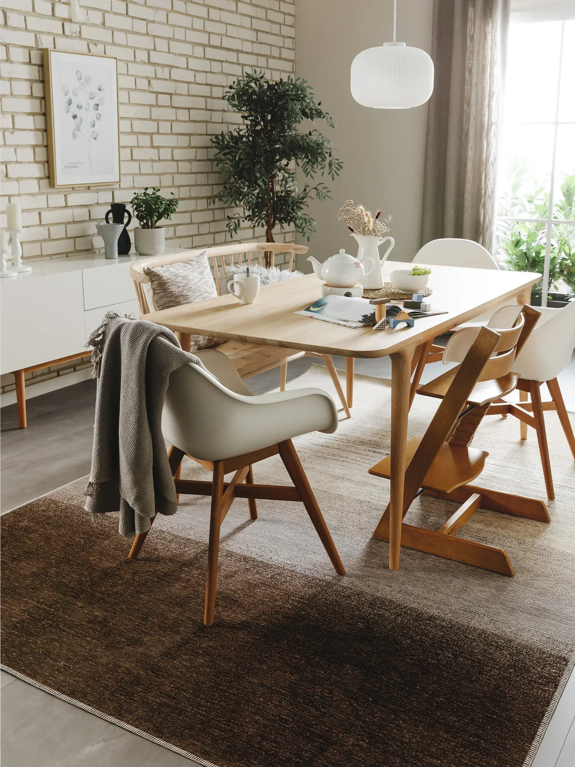 Teppich aus 100% Polyester (recyceltes PET) in Multicolor mit 100% Polyester (recyceltes PET) hohem Flor von benuta Nest