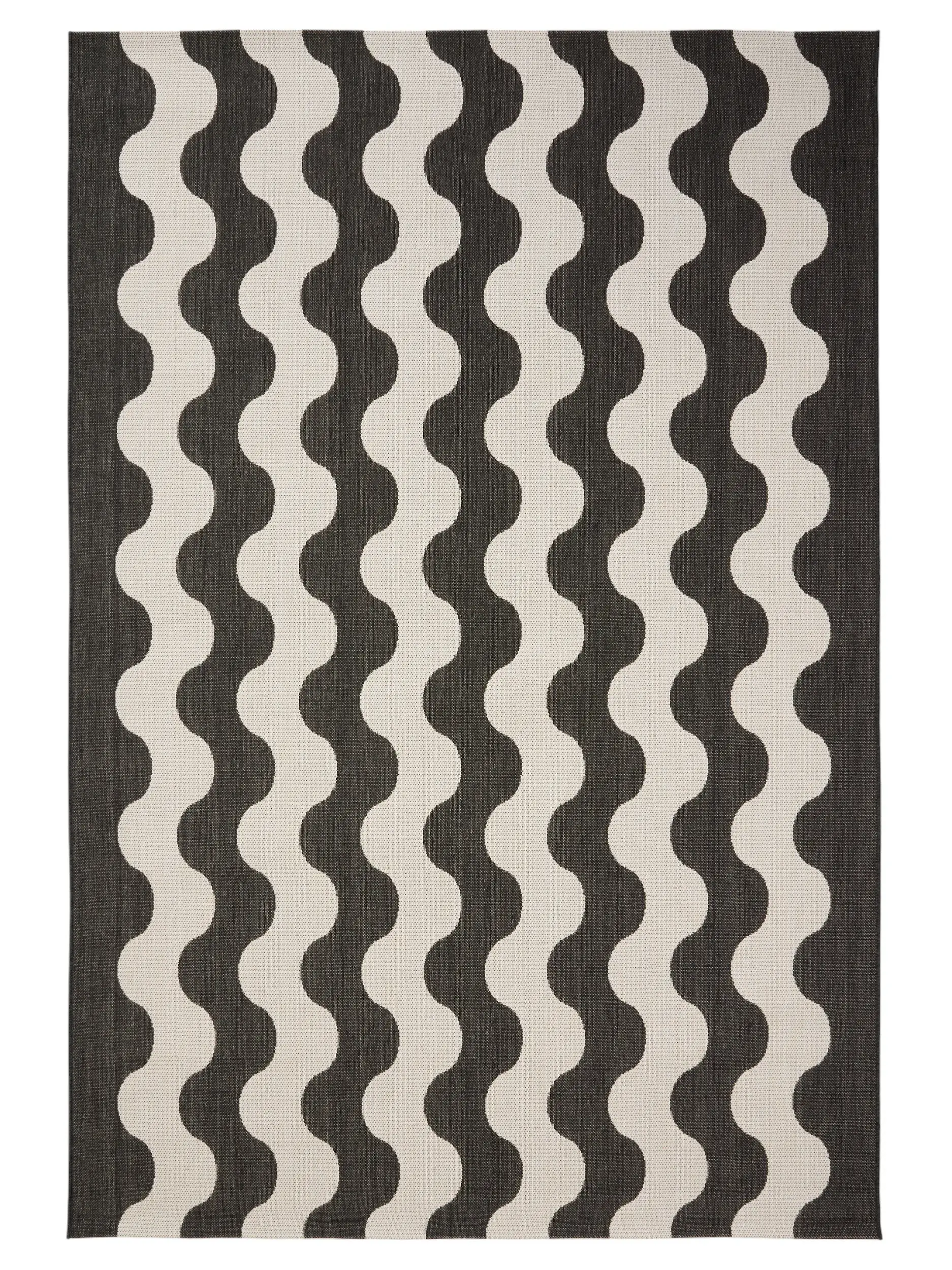 Teppich aus 100% Polypropylen in Schwarz/Weiß mit 100% Polypropylen hohem Flor von benuta Nest