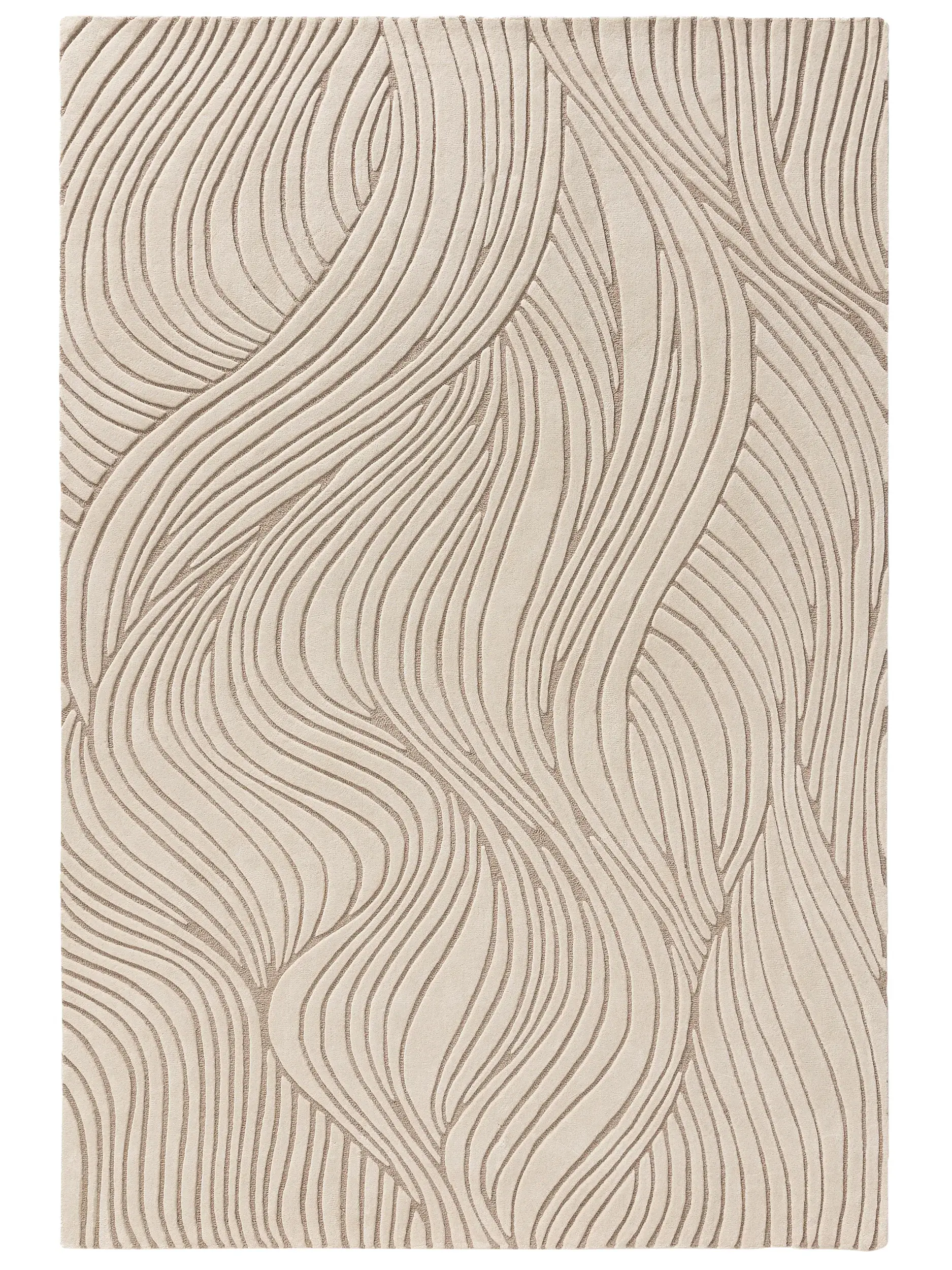 Rug made of 100% Wool in Beige with a 100% Wool high pile by benuta Pure
