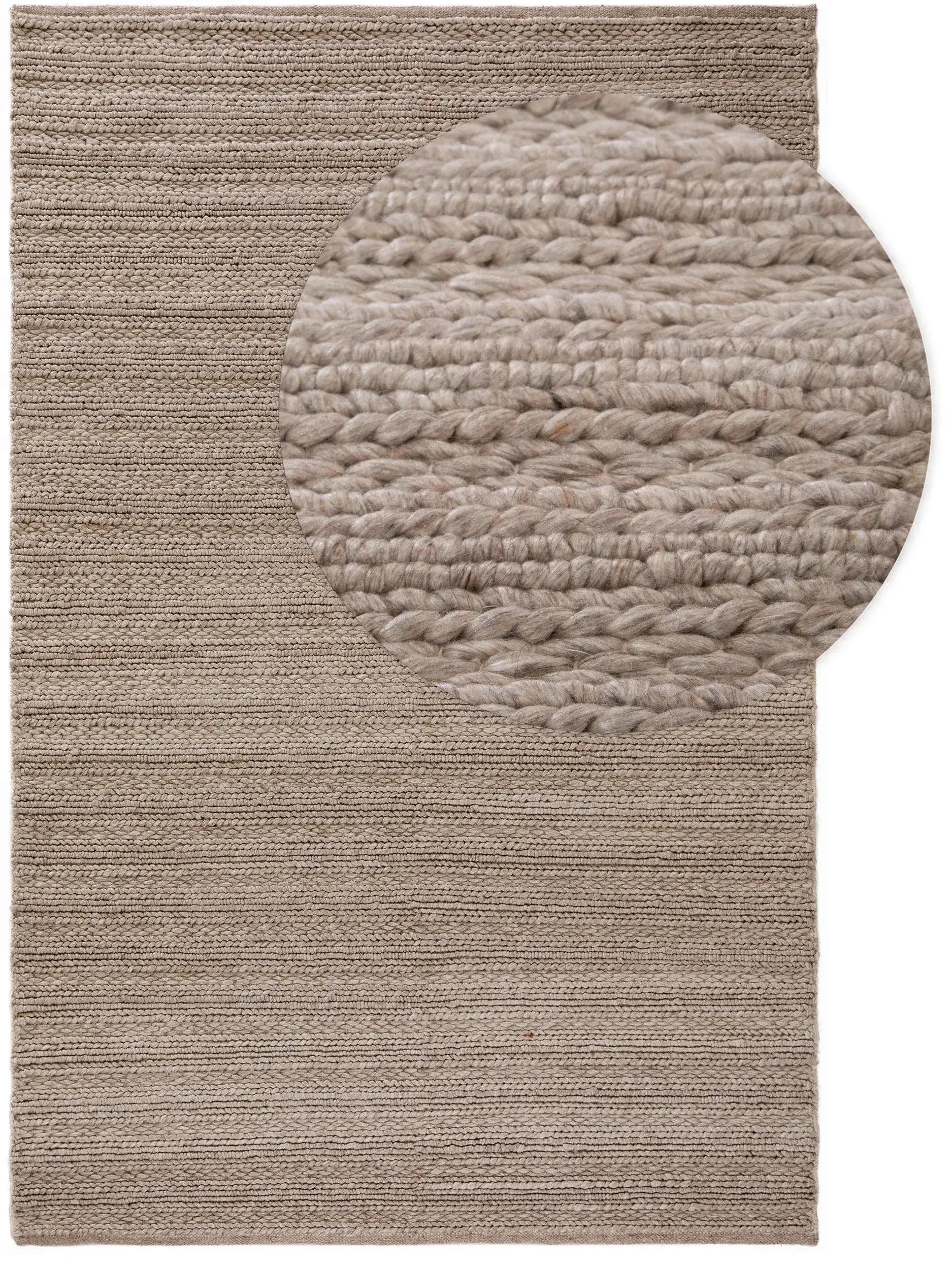 Teppe av 70% Wolle, 30% Polyester i Beige med 70% Wolle, 30% Polyester høy lugg fra benuta Pure
