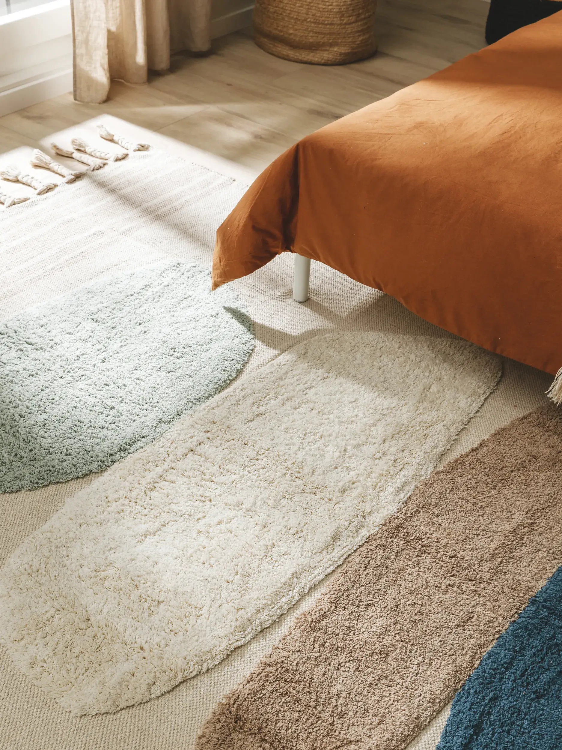 Teppich aus 100% Baumwolle in Blau mit 100% Baumwolle hohem Flor von benuta Pop