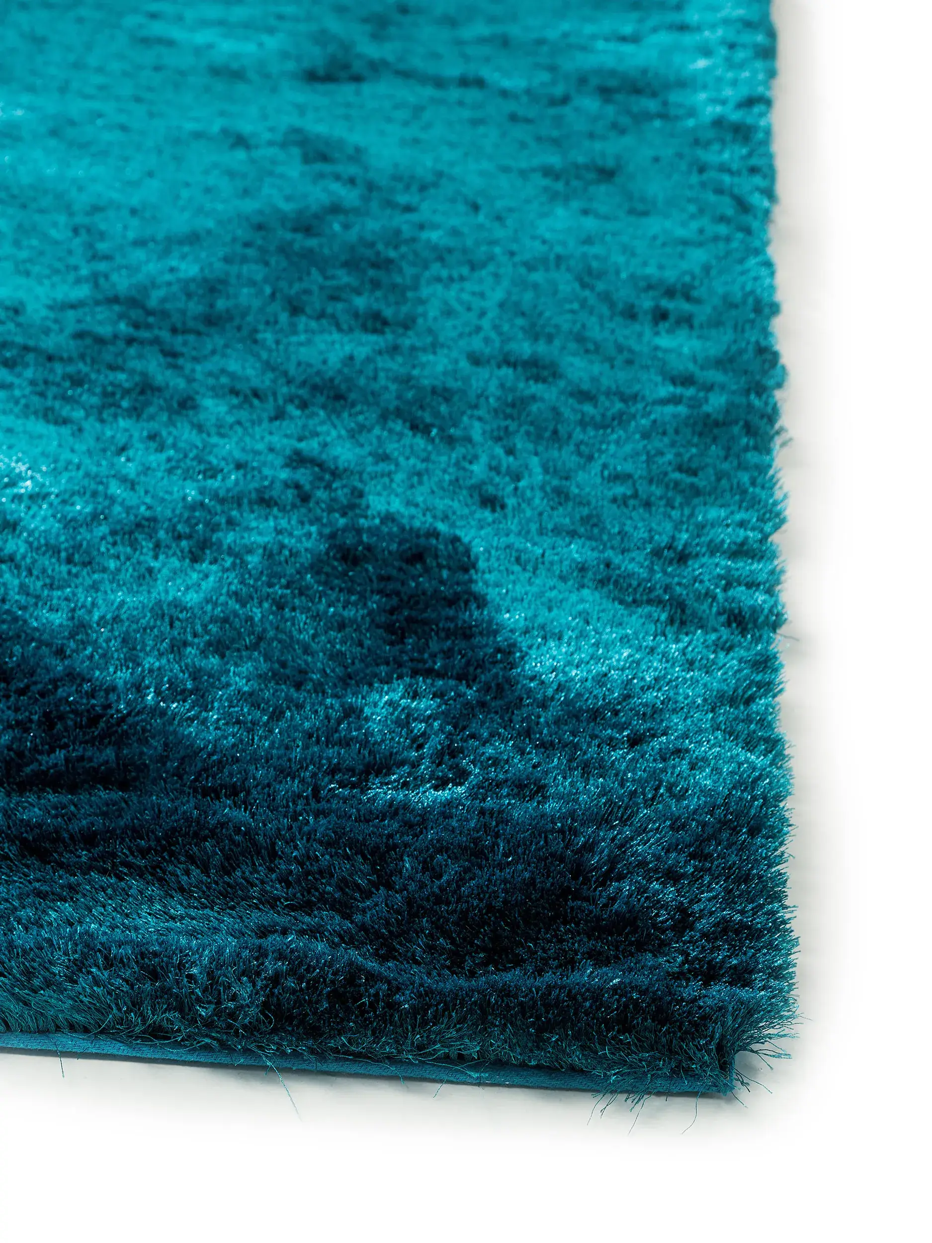 Teppich aus 100% Polyester in Türkis mit 100% Polyester hohem Flor von benuta Nest