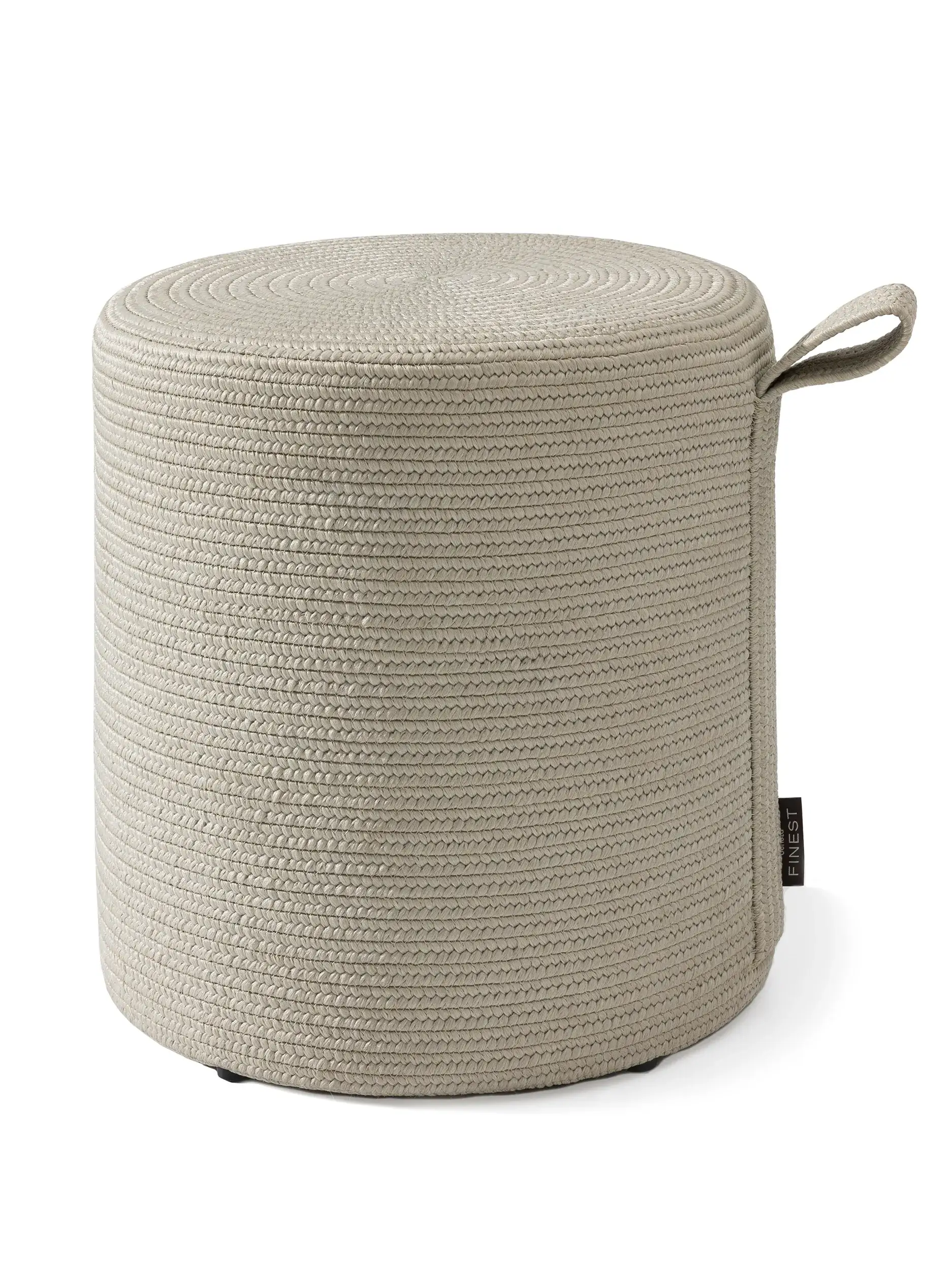 In- & Outdoor Pouf Noe Hellgrau com design Einfarbig em 100% polypropylen da benuta Finest