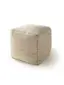 Handgefertigter Woll-Pouf Rocco Cream