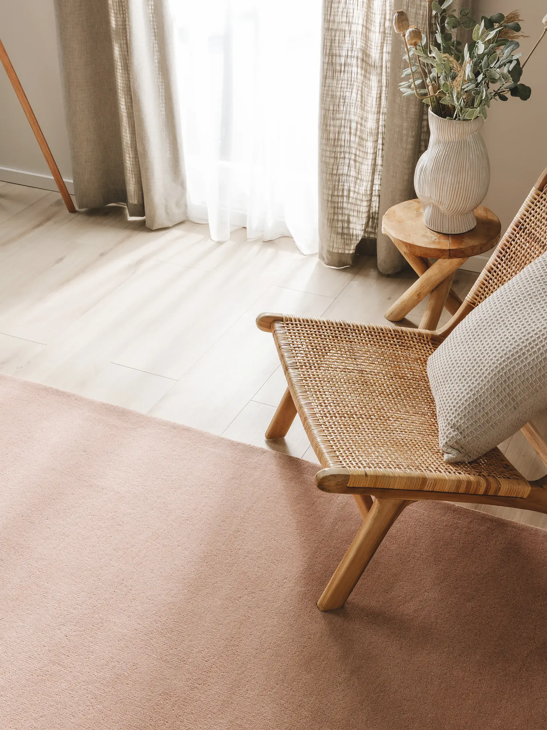 Teppich aus 100% Wolle in Rosa mit 100% Wolle hohem Flor von benuta Nest