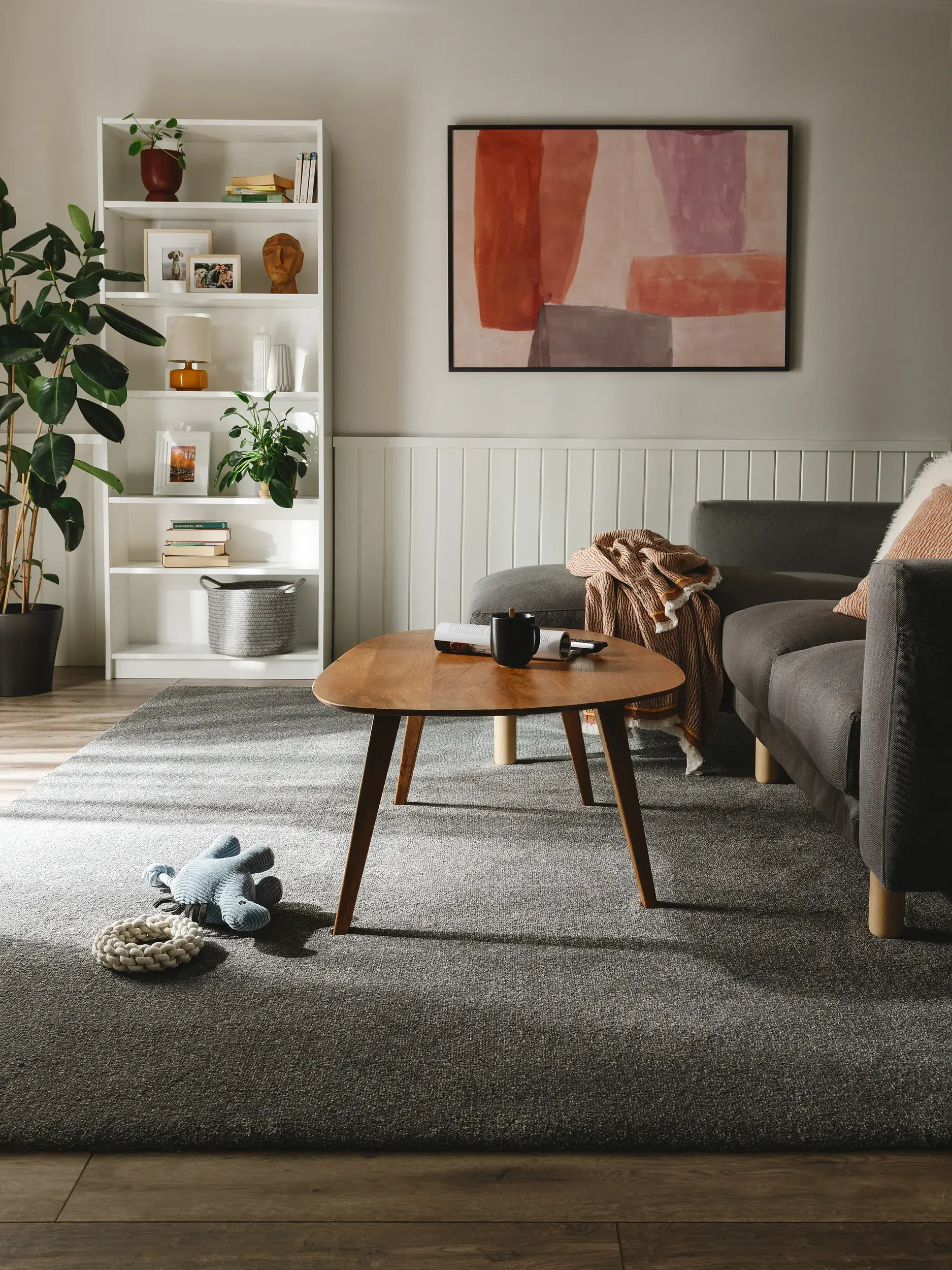 Rug made of 100% Polypropylen in Grau with a 100% Polypropylen high pile by benuta Nest