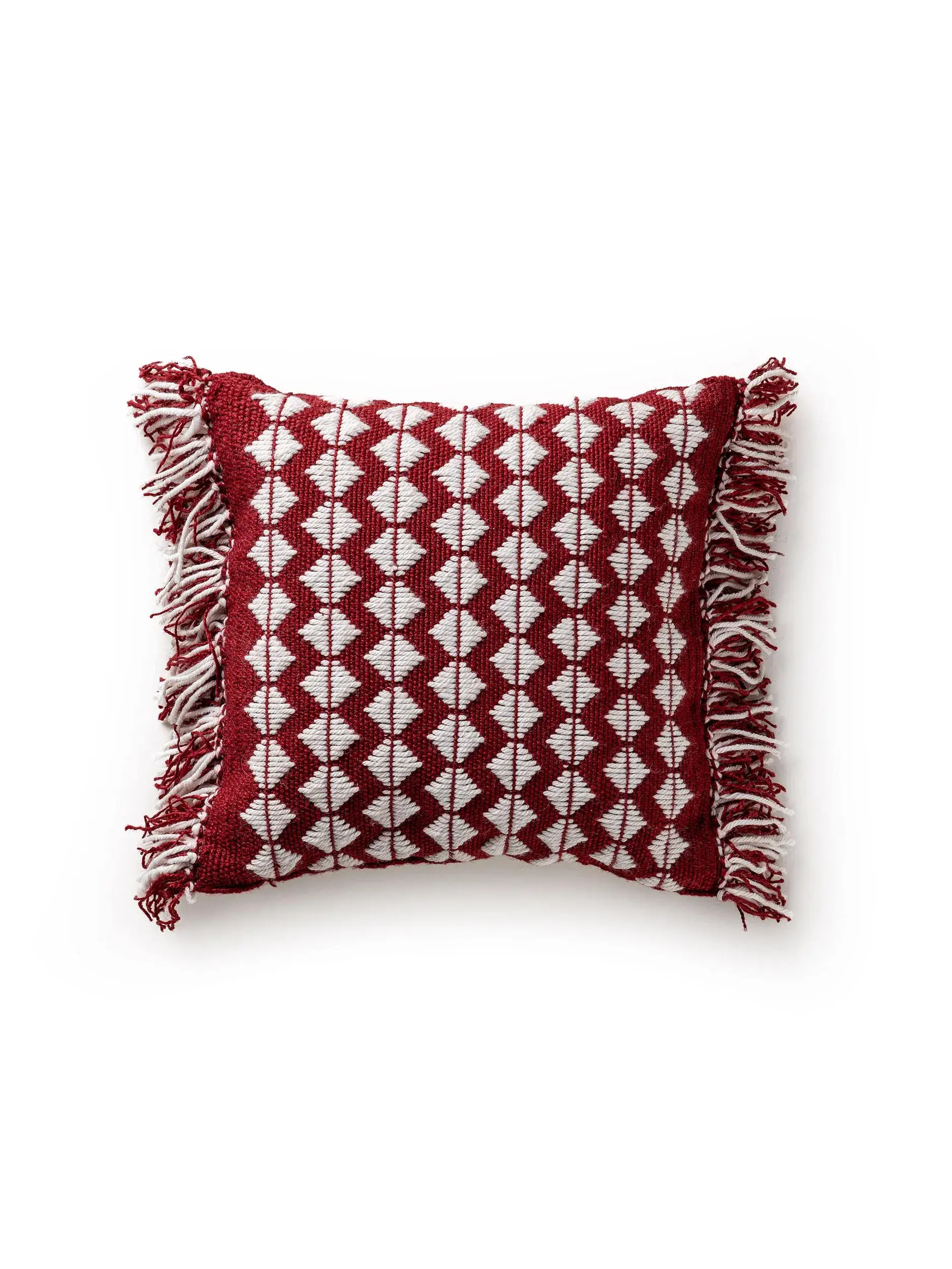 In- & Outdoor Kissen Morty Rot im Design Geometrisch aus 100% Polyester (recyceltes PET) von benuta Pure