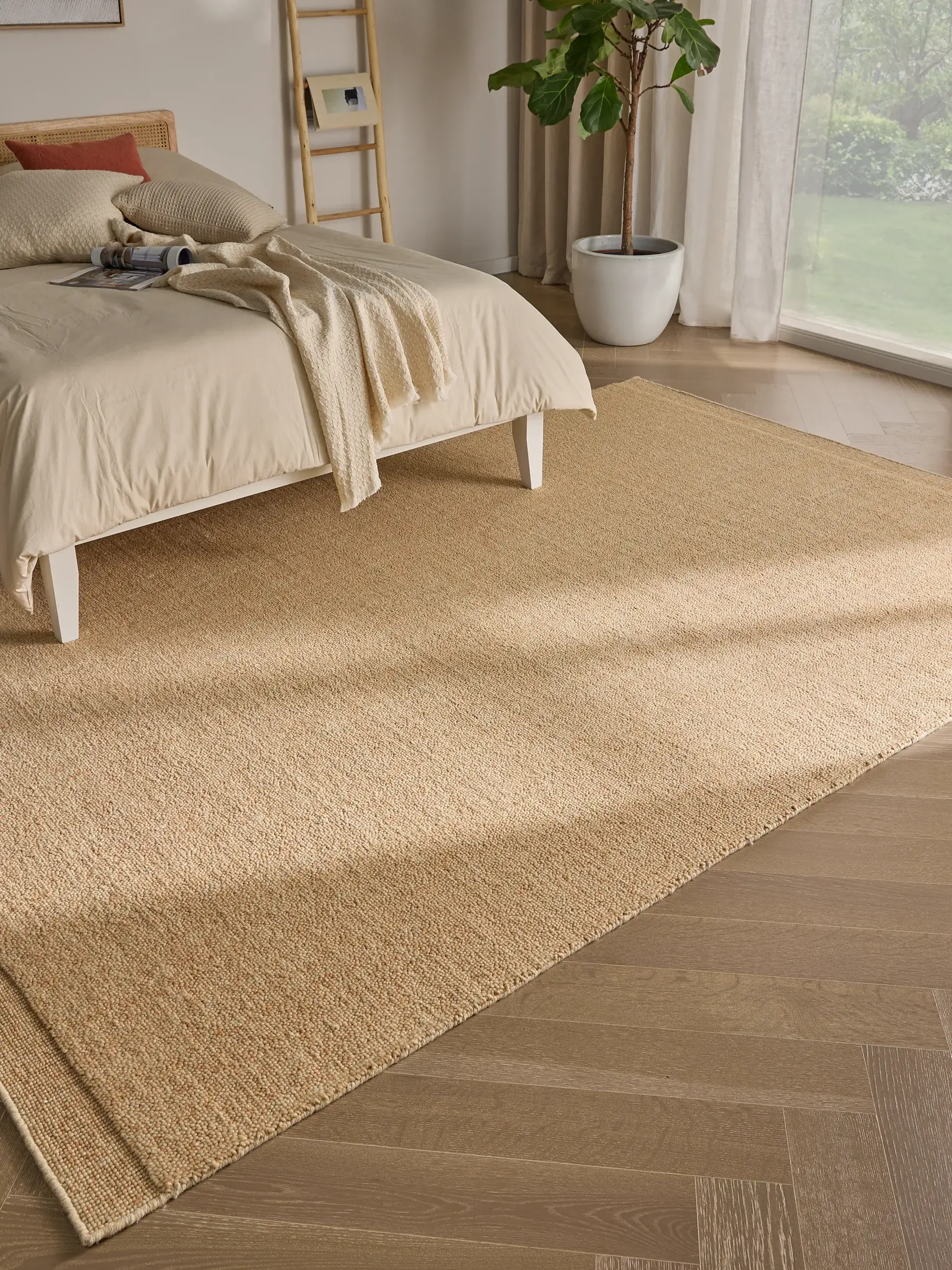 Tappeto Imke di 80% Lana, 20% Cotone in Arancio di benuta pure