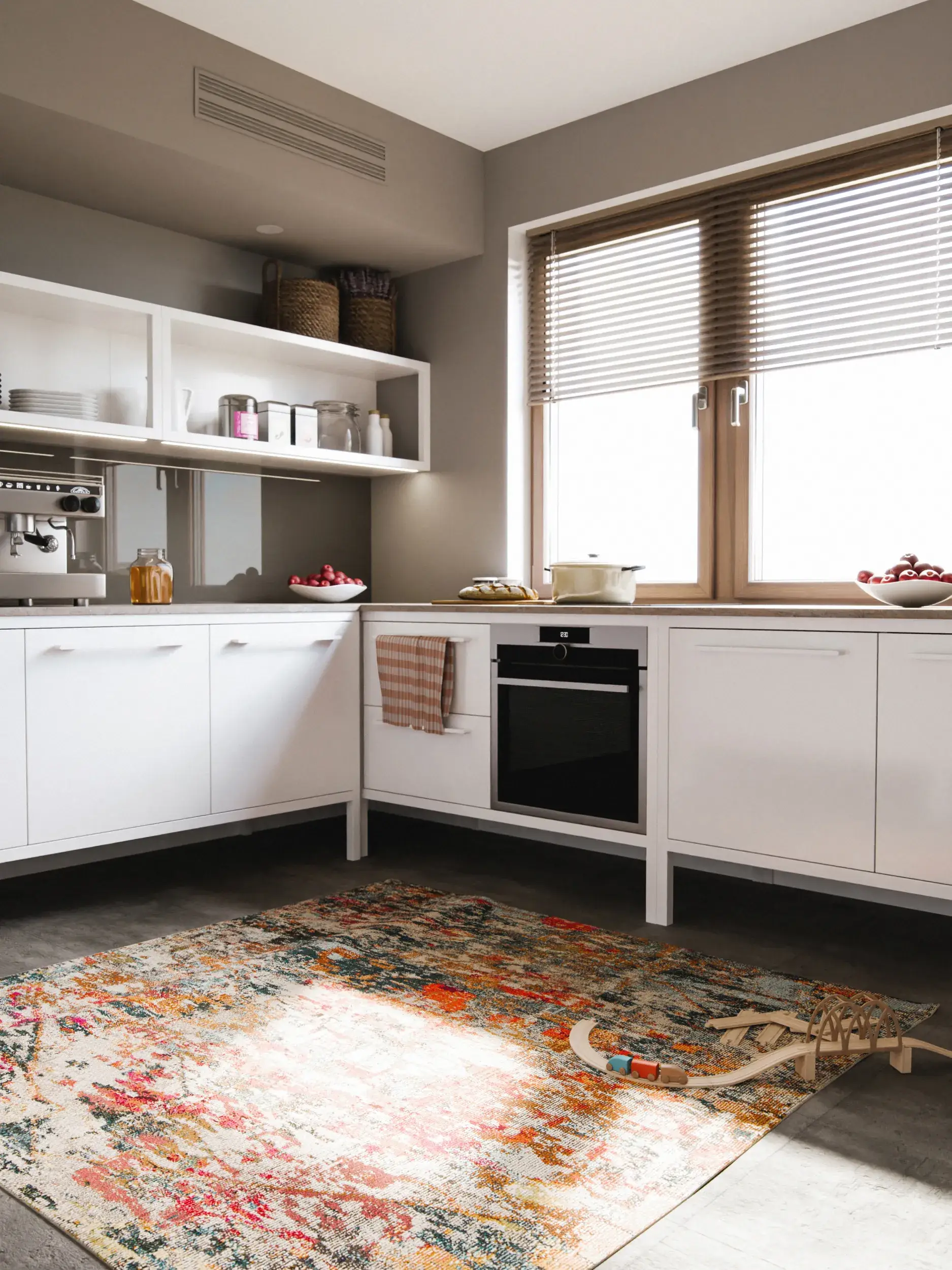 Teppich aus 100% Polypropylen in Multicolor mit 100% Polypropylen hohem Flor von benuta Nest