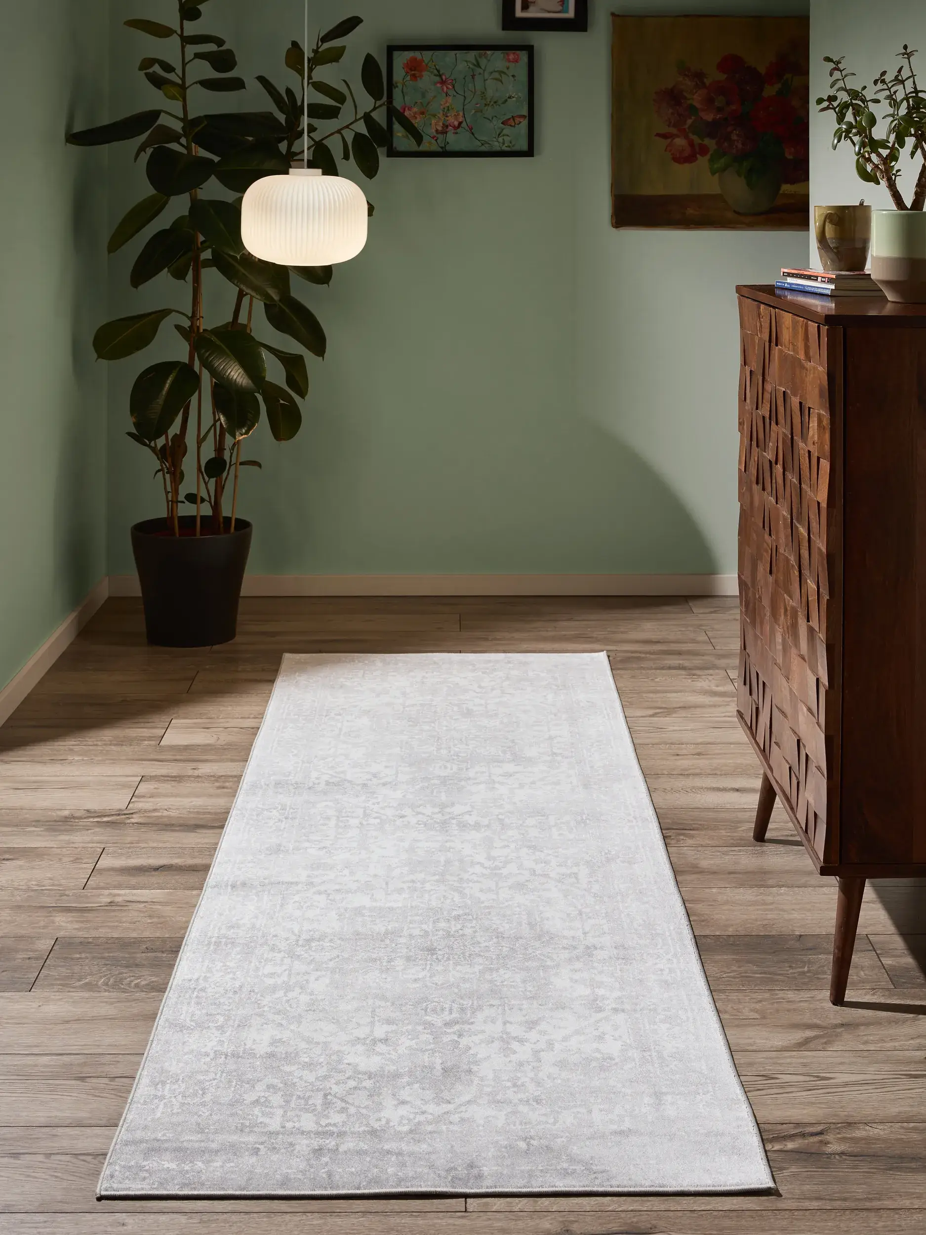 Rug made of 100% Polyester in Grey with a 100% Polyester high pile by benuta Nest