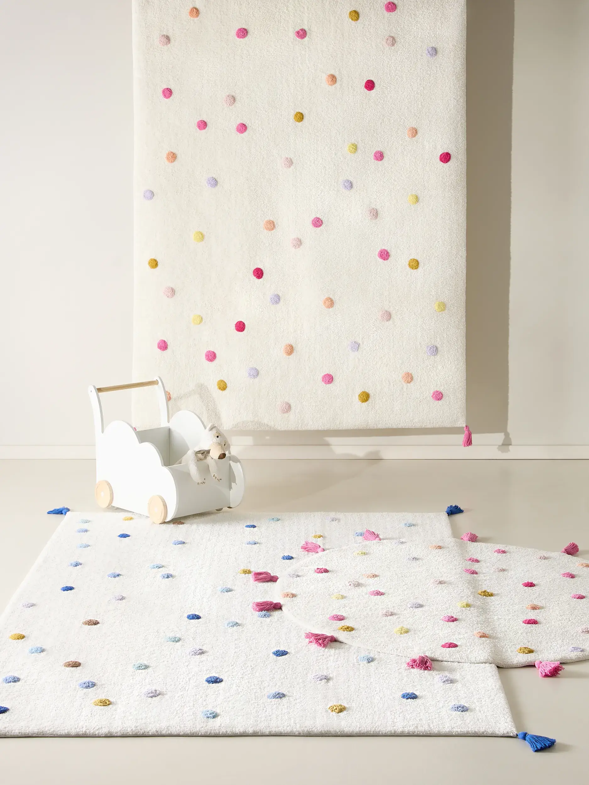 Tappeto di 100% Cotone Riciclato in Multicolor con pelo alto 100% Cotone Riciclato da Lytte