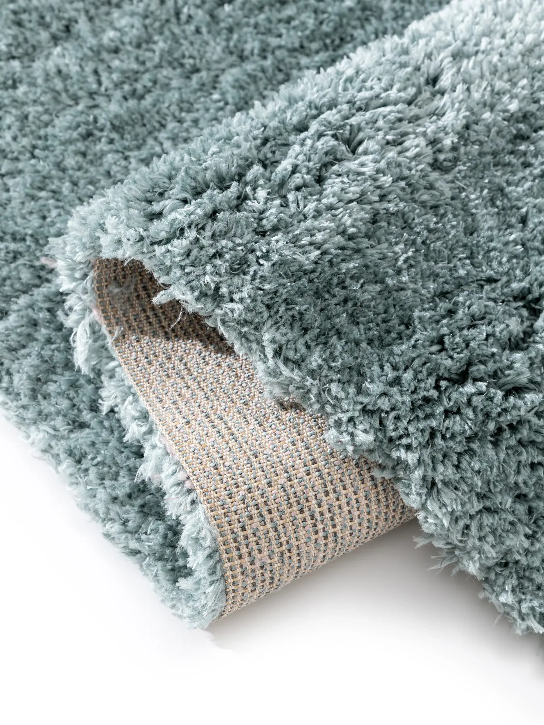 Rug made of 100% Polyester in Turquoise with a 100% Polyester high pile by benuta Pop