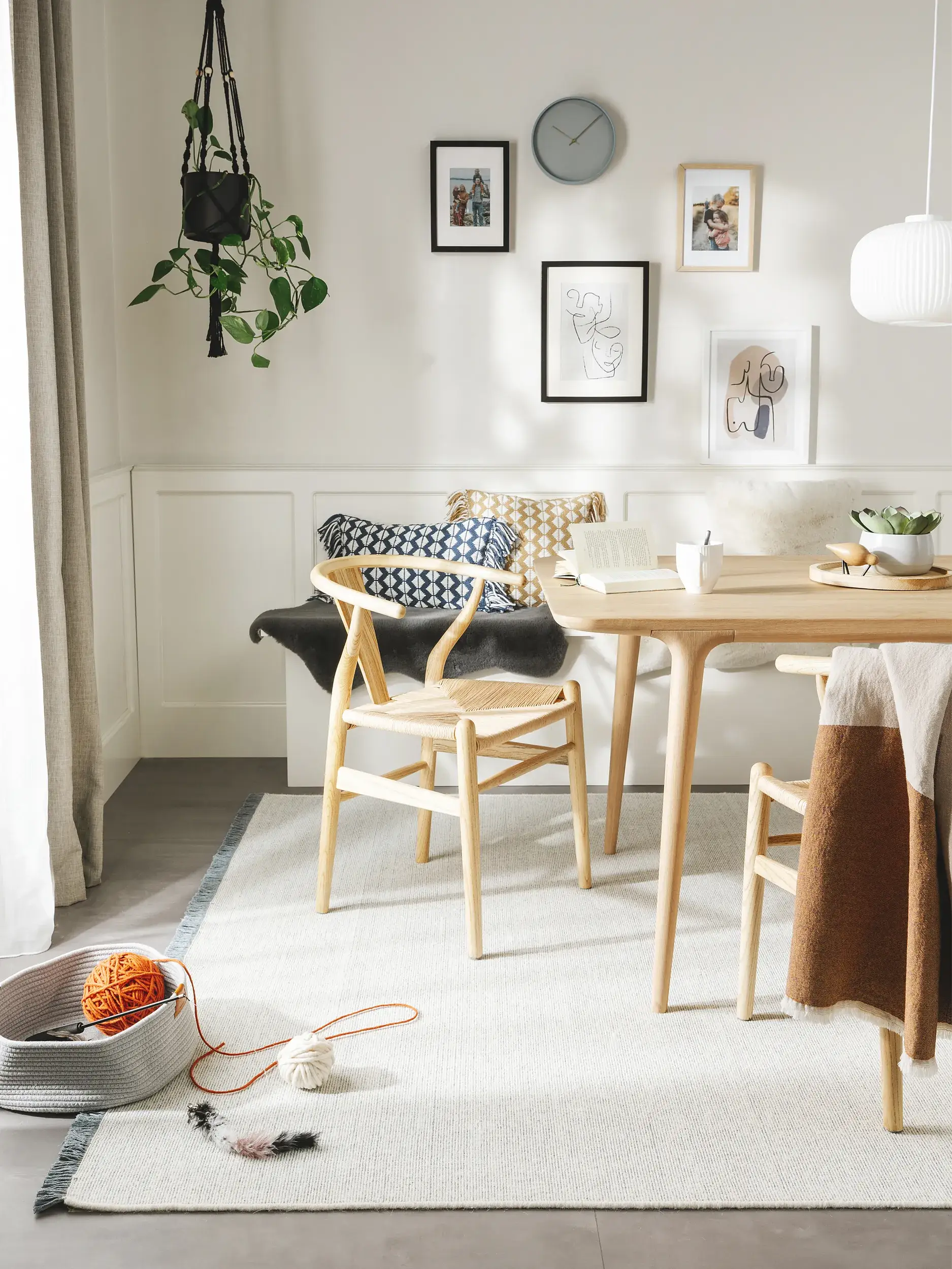 Teppich aus 70% Wolle, 30% Baumwolle in Blau mit 70% Wolle, 30% Baumwolle hohem Flor von benuta Nest