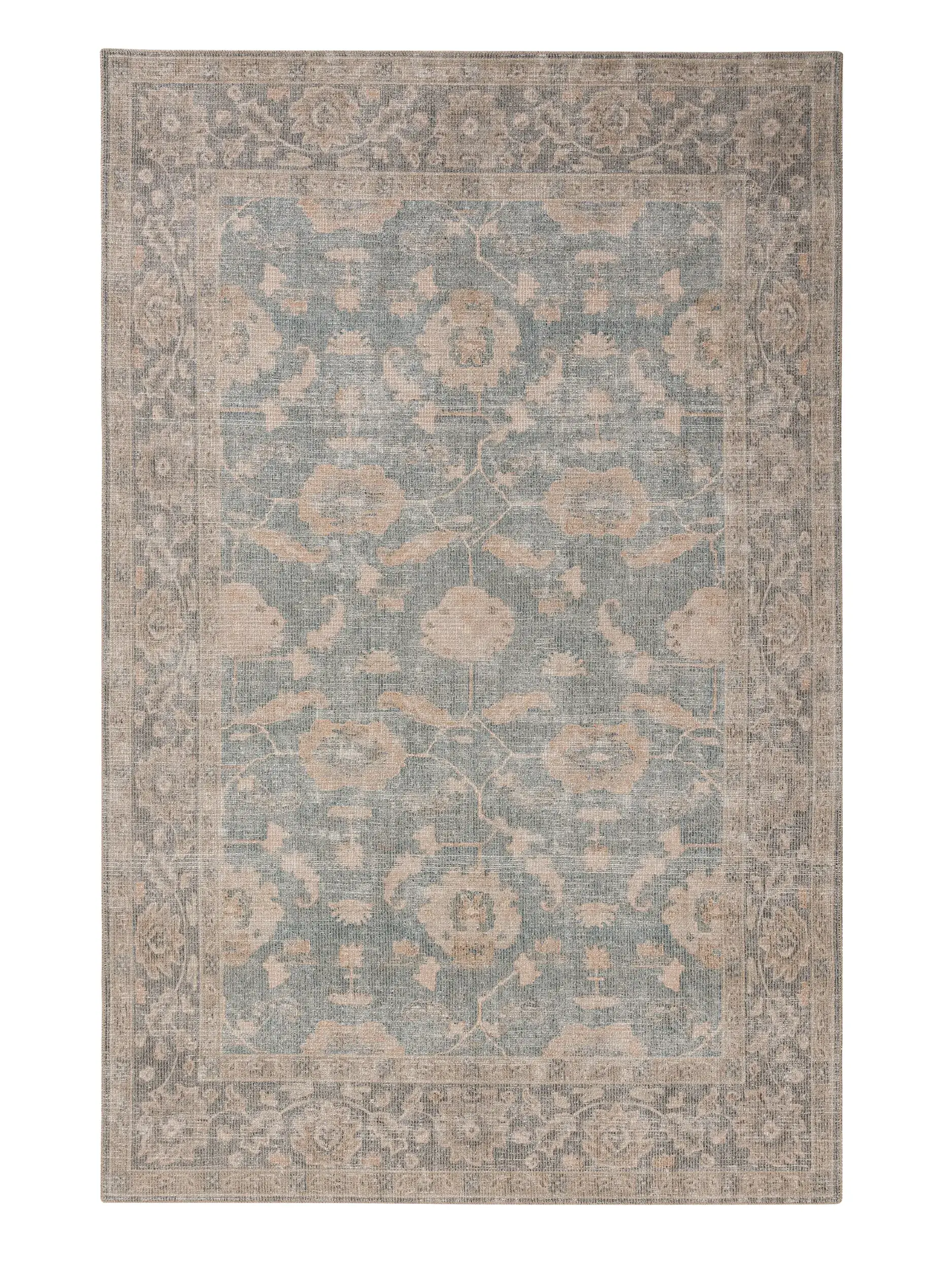 Tapijt van 50% Polyester, 50% Polykatoen in Blauw met een 50% Polyester, 50% Polykatoen hoge pool van benuta nest