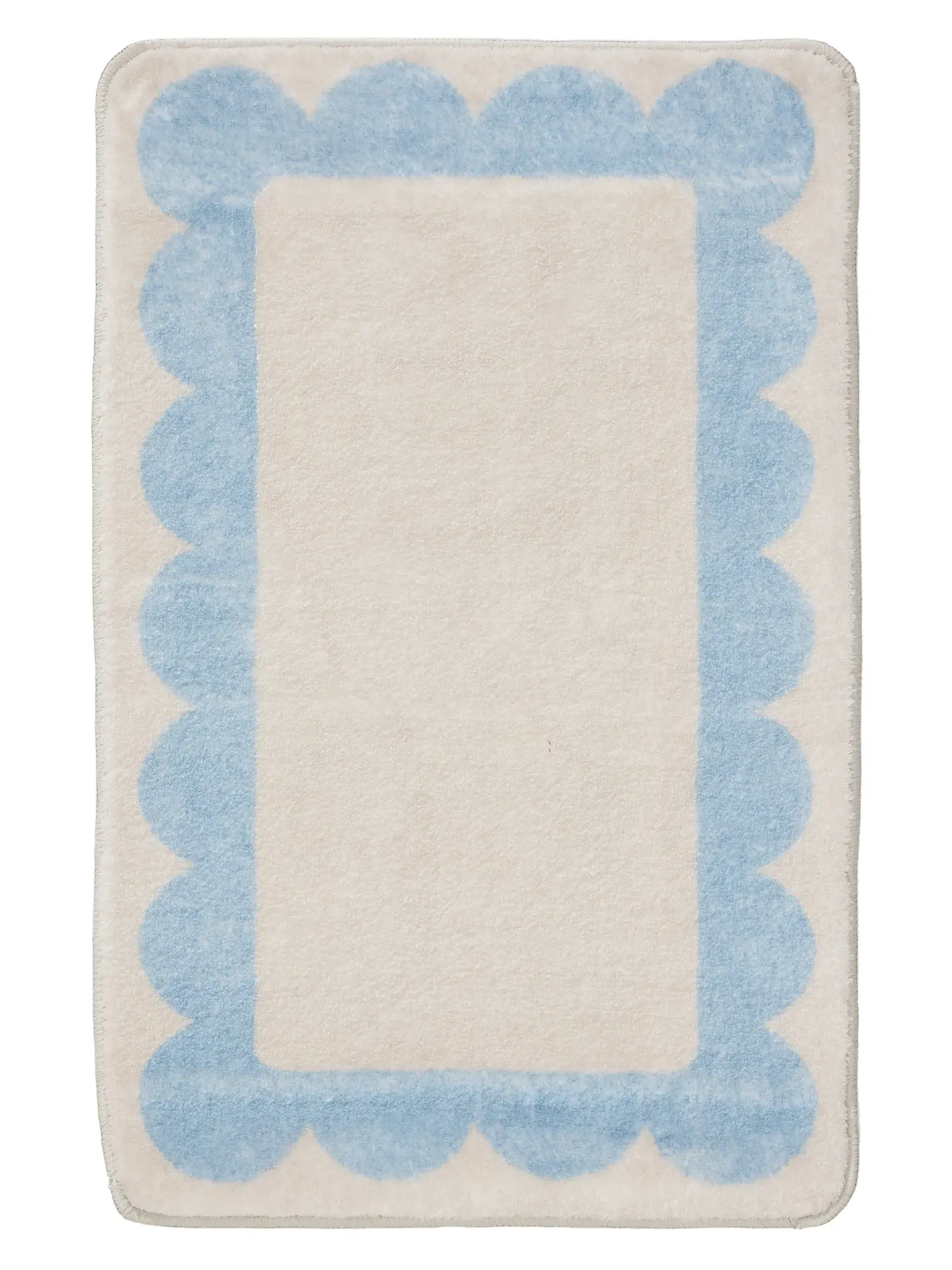 Badematte Frame Blau im Design Rahmen aus 100% Polyester von benuta Pop