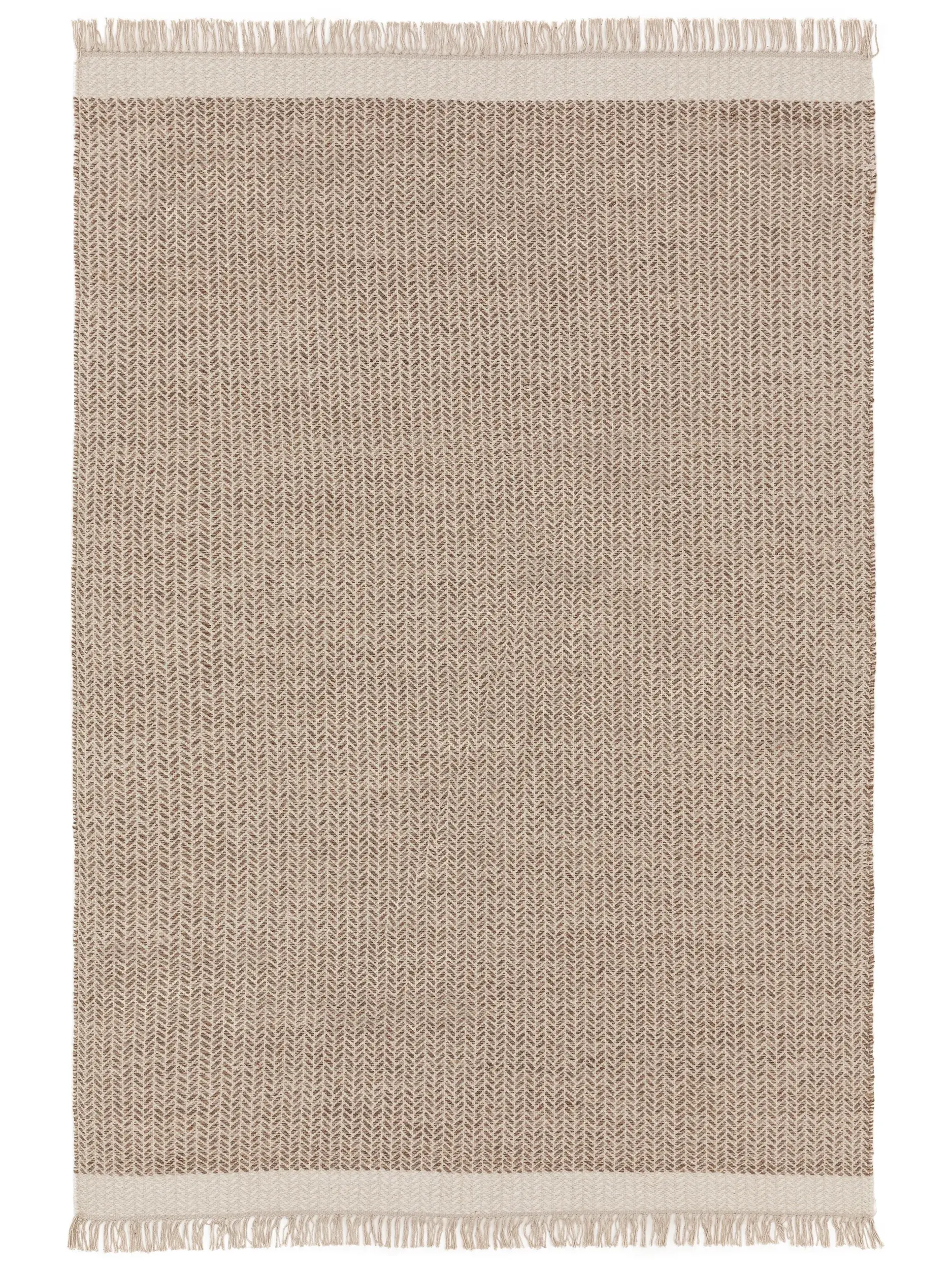Tappeto di 60% Lana, 40% Cotone in Beige con pelo alto 60% Lana, 40% Cotone da benuta pure