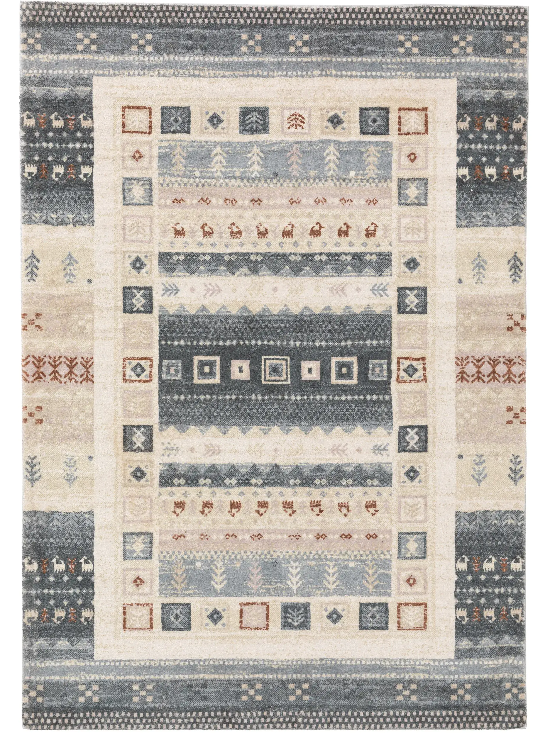 Rug made of 100% Polyester in Grey with a 100% Polyester high pile by benuta