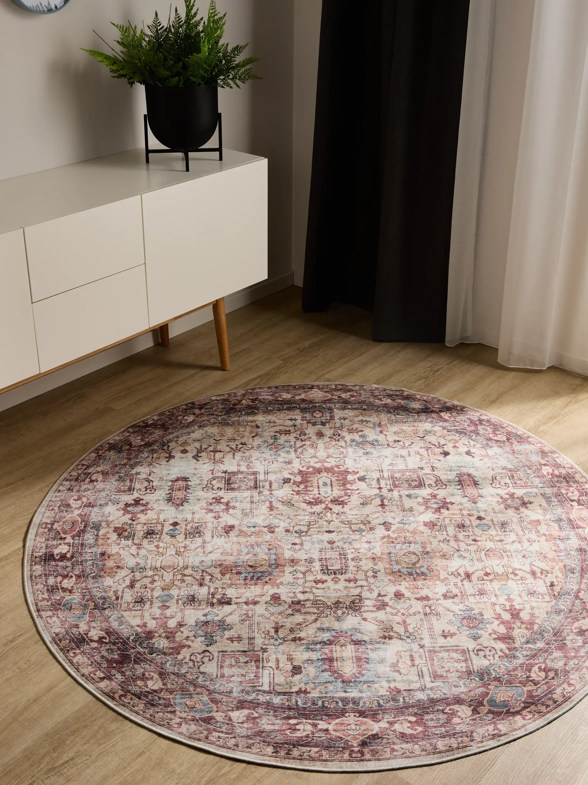 Rug made of 100% Polyester in Multicolour with a 100% Polyester high pile by benuta Basic