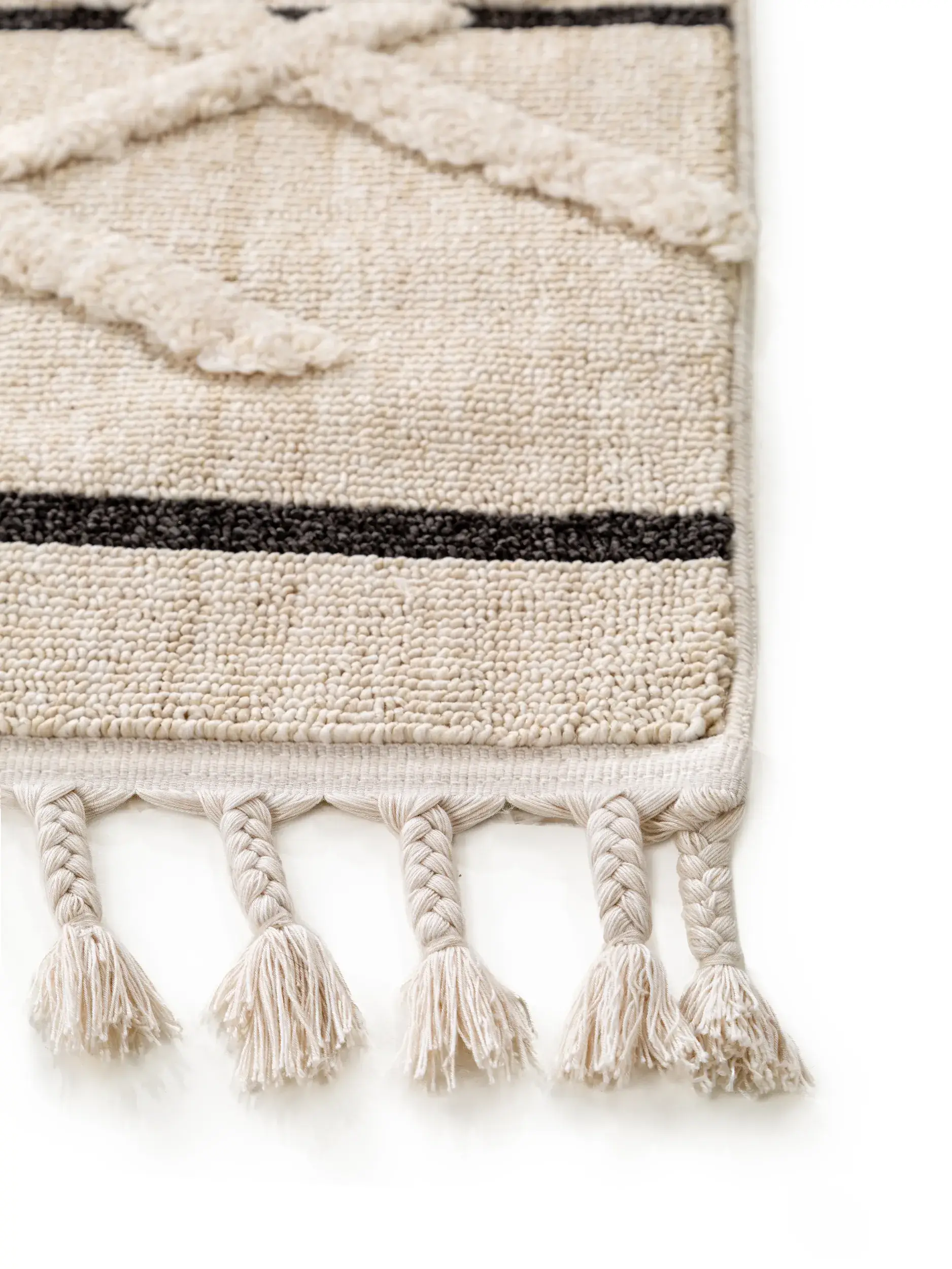 Tappeto di 100% Poliestere in Beige con pelo alto 100% Poliestere da benuta POP