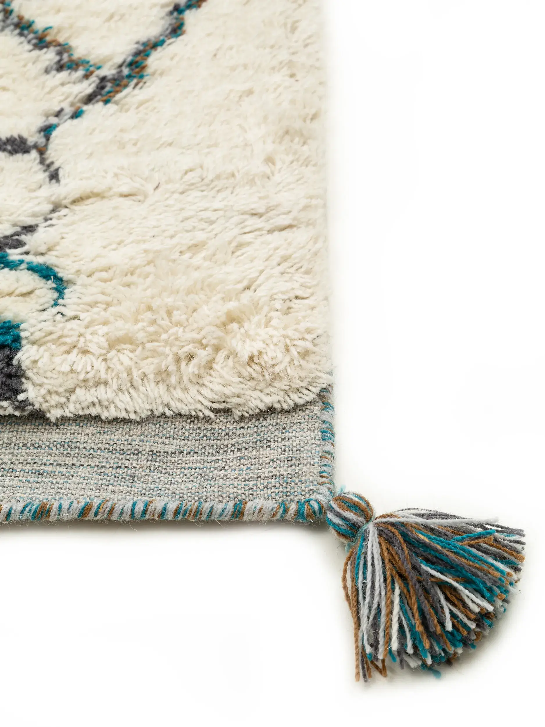 Tapis en 100% Laine en Gris avec une pile de 100% Laine de hauteur de Lytte
