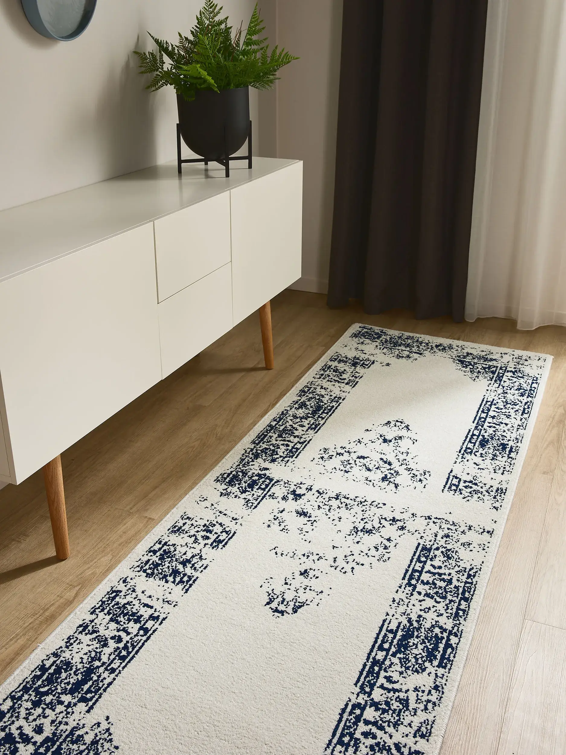 Tæppe Sia af 100% Polypropylen i Blå fra benuta Basic