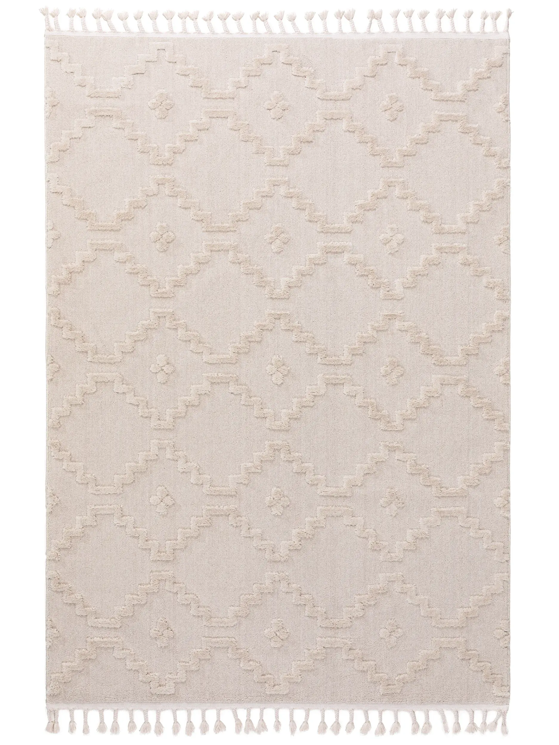Teppe av 100% Polyester i Beige med 100% Polyester høy lugg fra benuta Pop