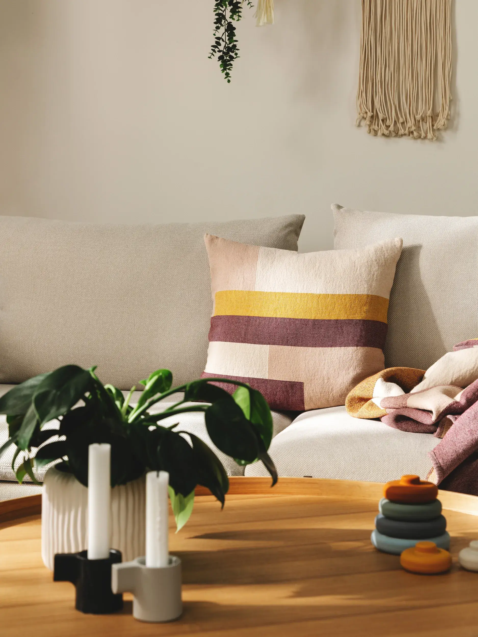 Kissenbezug Leoni Multicolor im Design Strukturmix aus 100% Baumwolle von benuta Nest