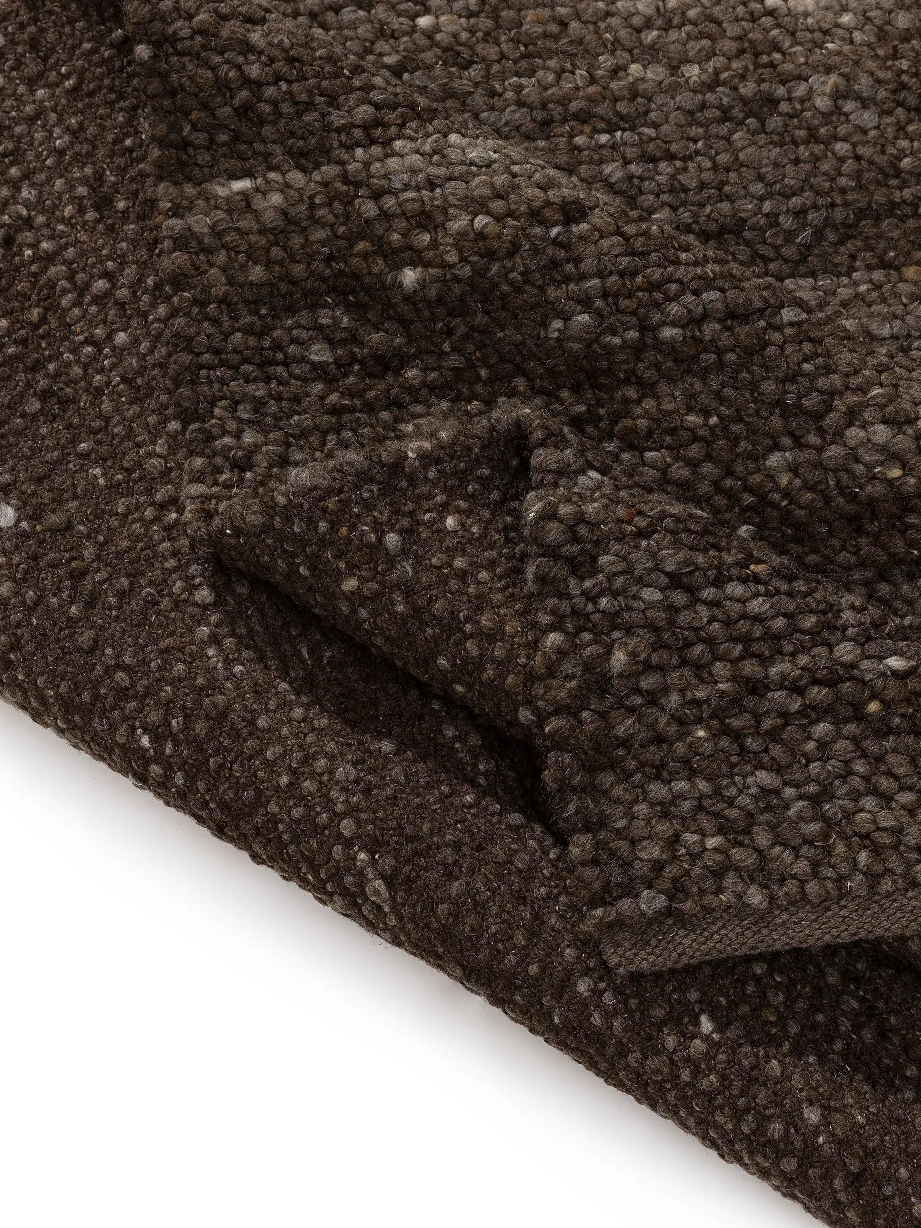 Teppich aus 70% Wolle, 30% Jute in Braun mit 70% Wolle, 30% Jute hohem Flor von benuta Pure