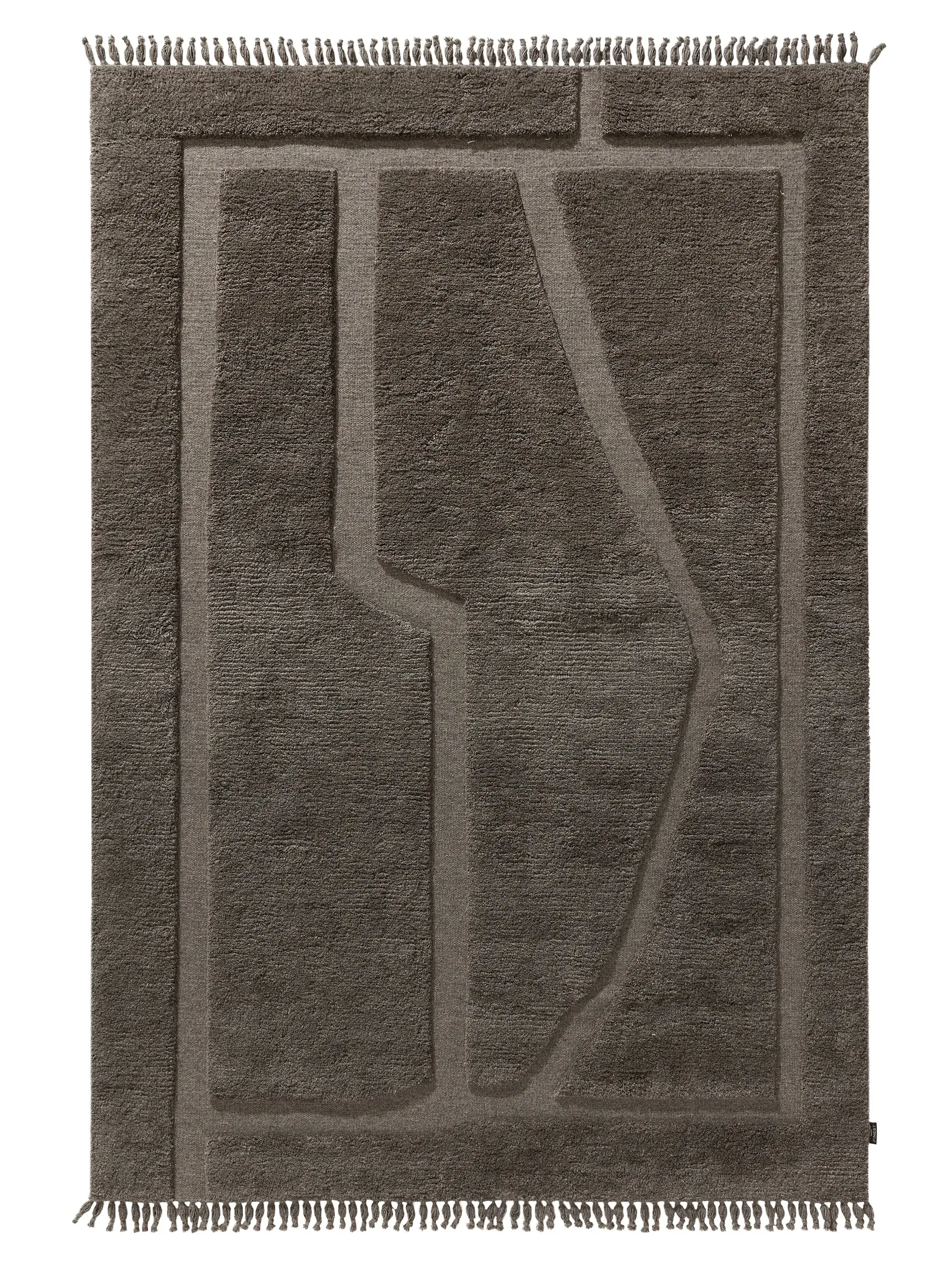 Rug made of 100% Wolle (aus Neuseeland) in Grau with a 100% Wolle (aus Neuseeland) high pile by benuta Finest