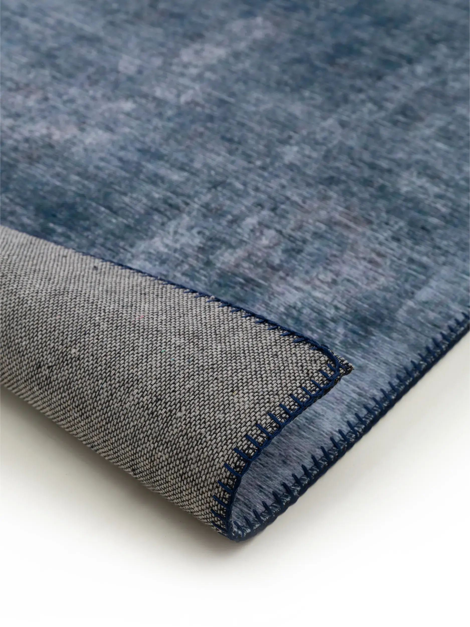 Tapis en 100% Polyester en Bleu avec une pile de 100% Polyester de hauteur de benuta POP