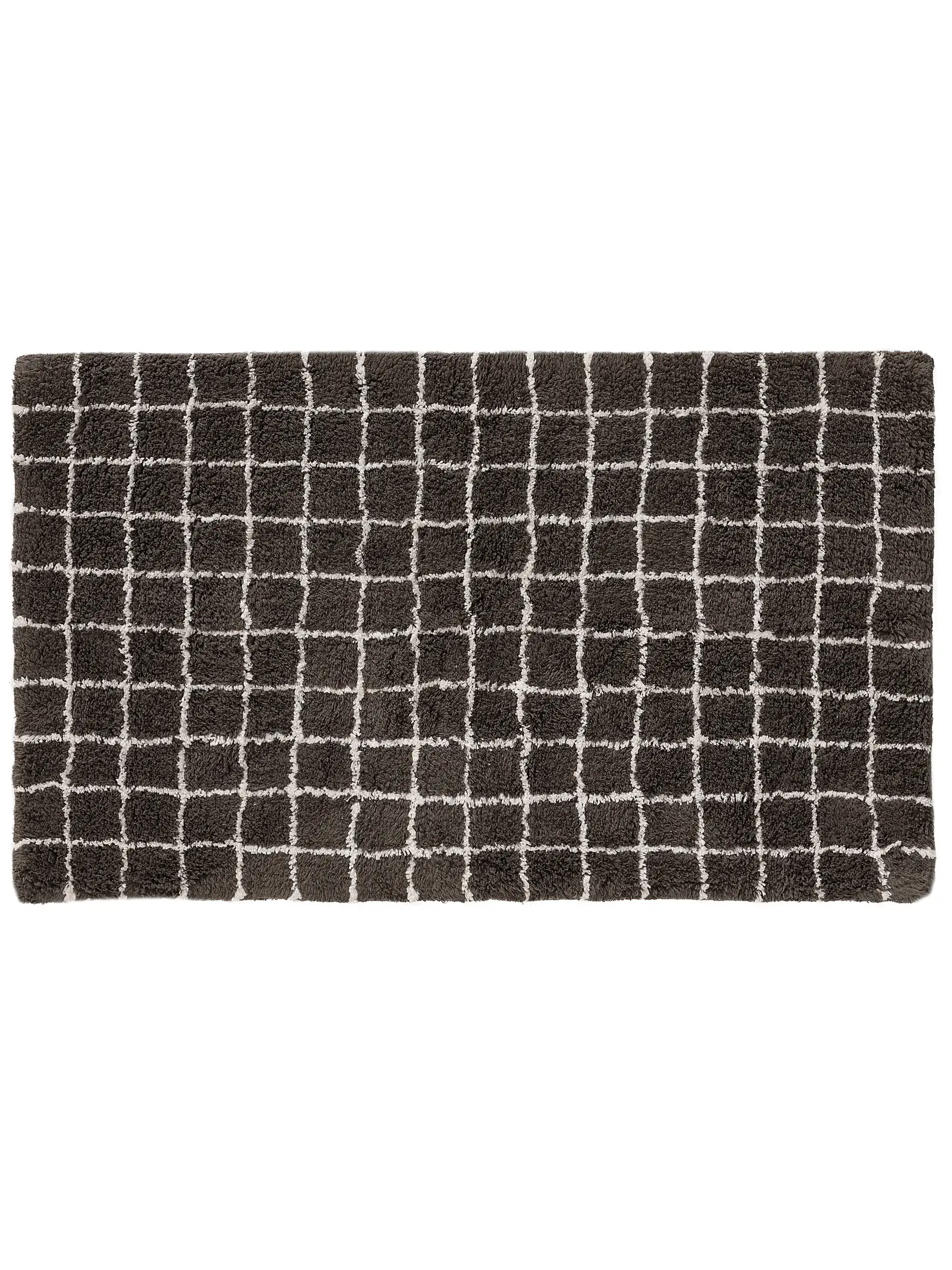 Alfombrilla de baño Wavu Gris con diseño de Acuadros en 100% Algodón de benuta nest