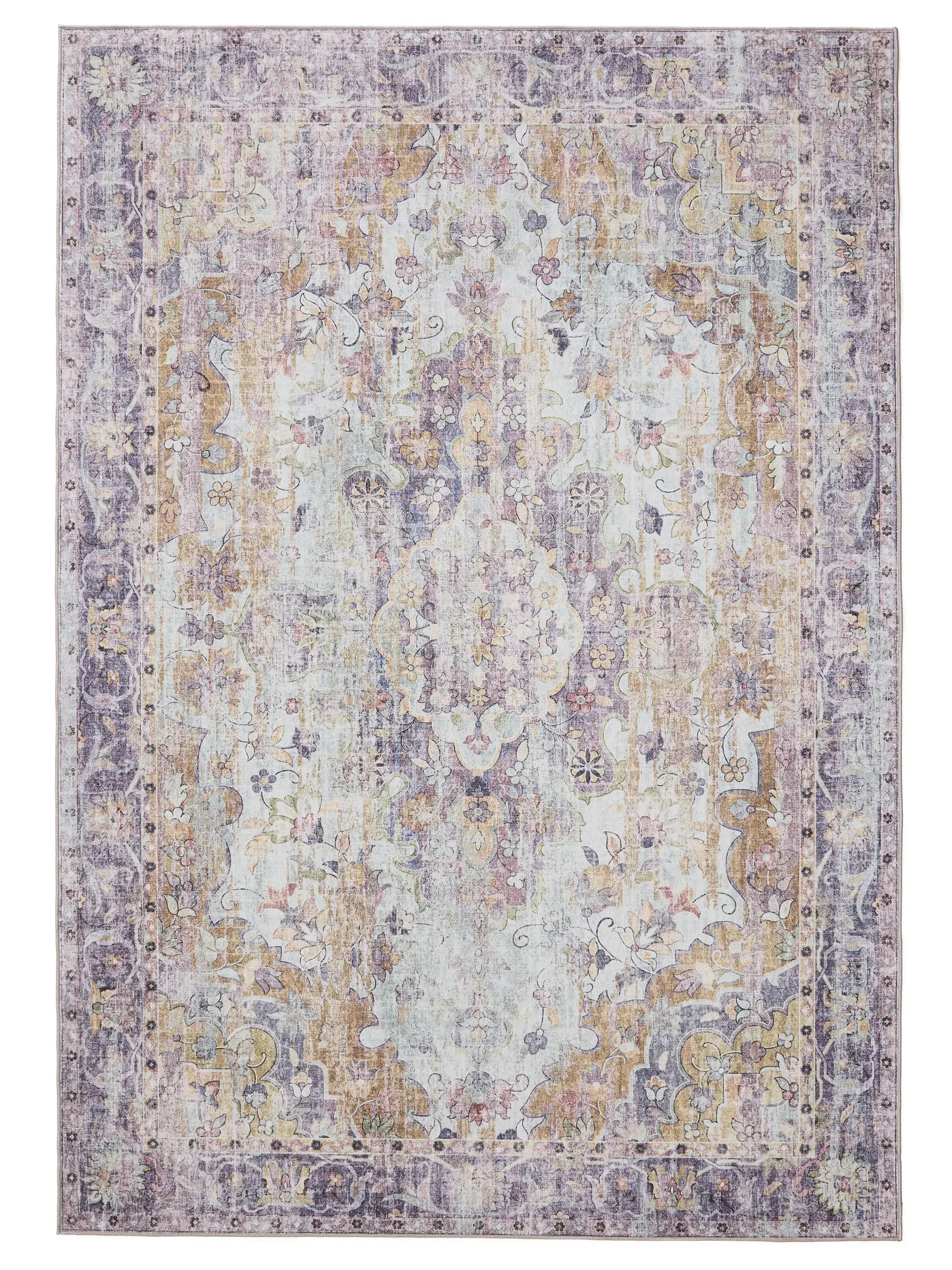 Rug made of 100% Polyester in Multicolour with a 100% Polyester high pile by benuta Basic