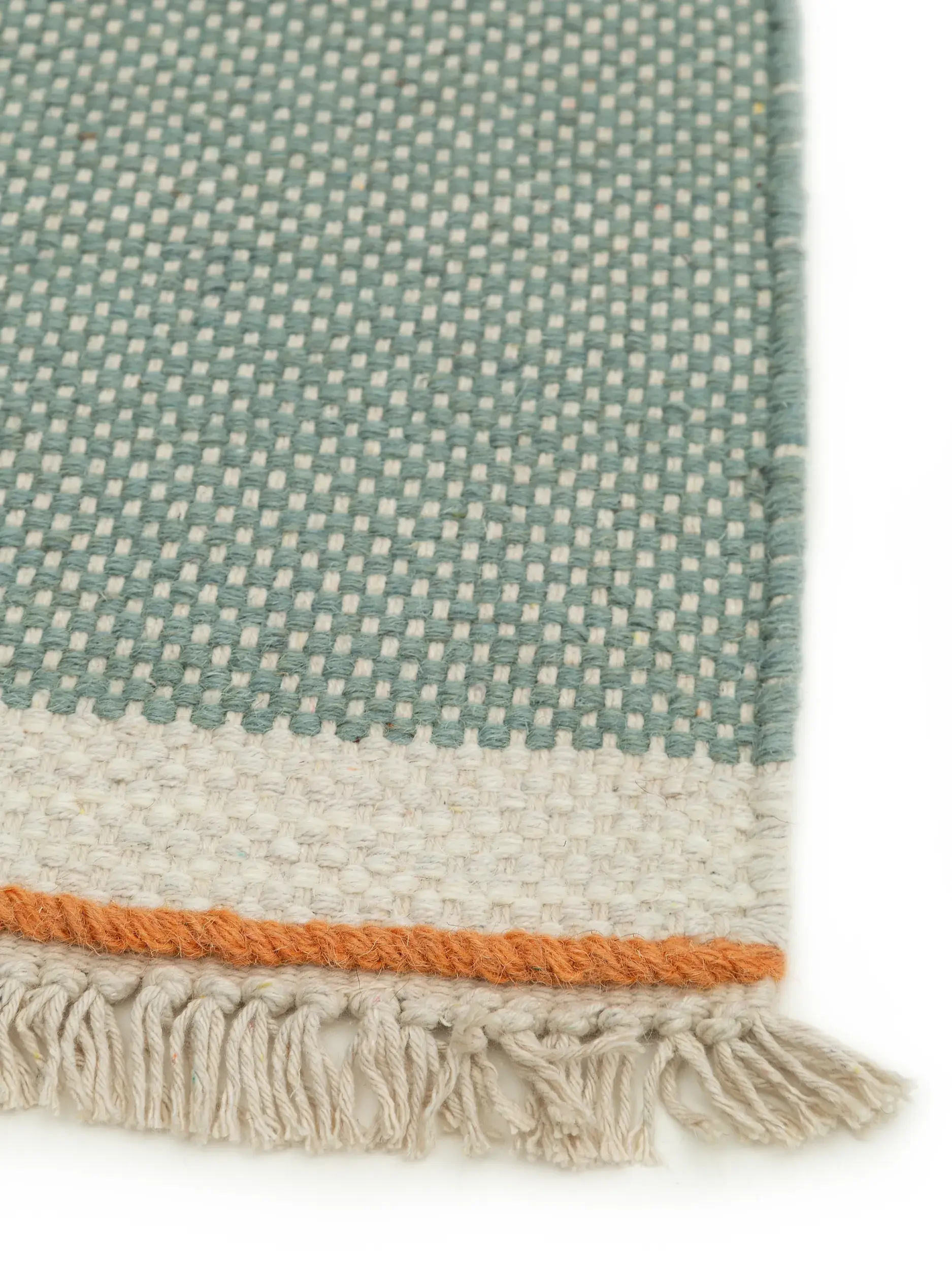 Teppich aus 60% Wolle, 40% Baumwolle in Grün mit 60% Wolle, 40% Baumwolle hohem Flor von benuta Pop