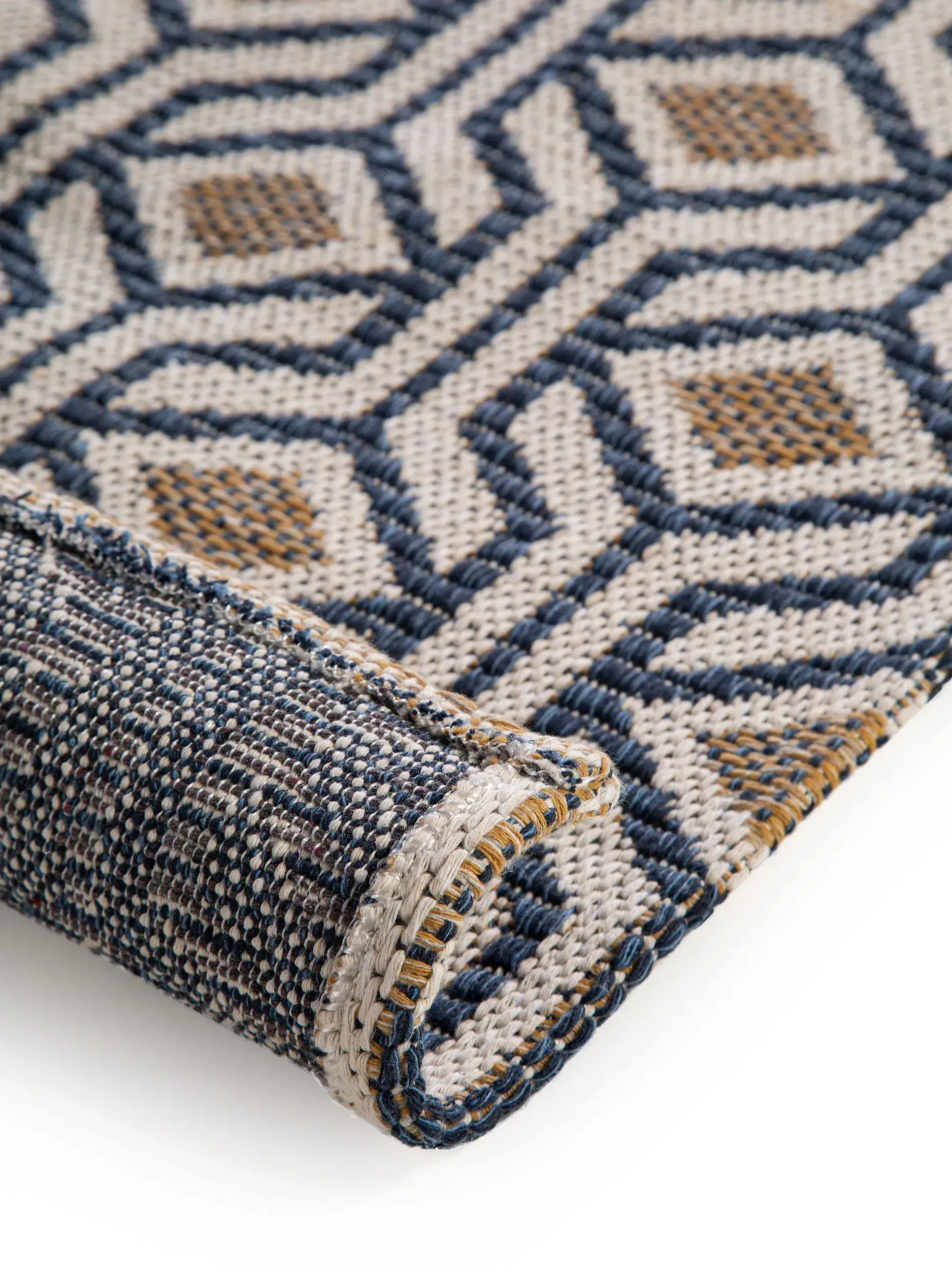 Tappeto di 100% Cotone in Azzurro con pelo alto 100% Cotone da benuta nest