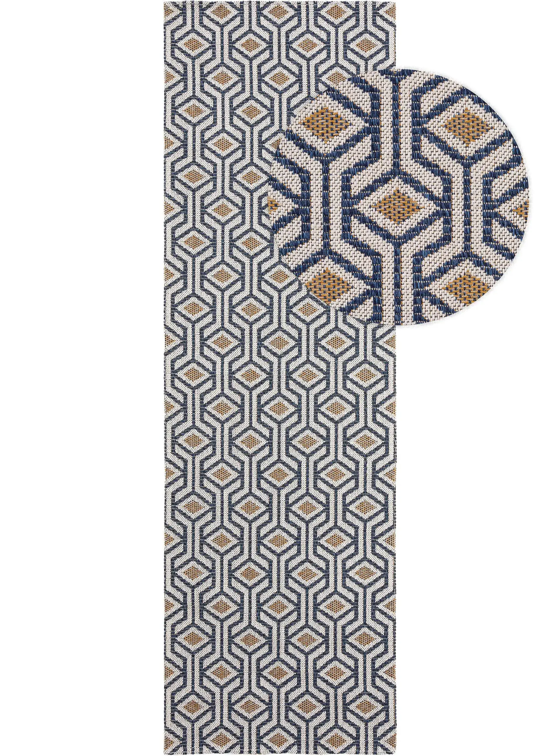 Tappeto di 100% Cotone in Azzurro con pelo alto 100% Cotone da benuta nest