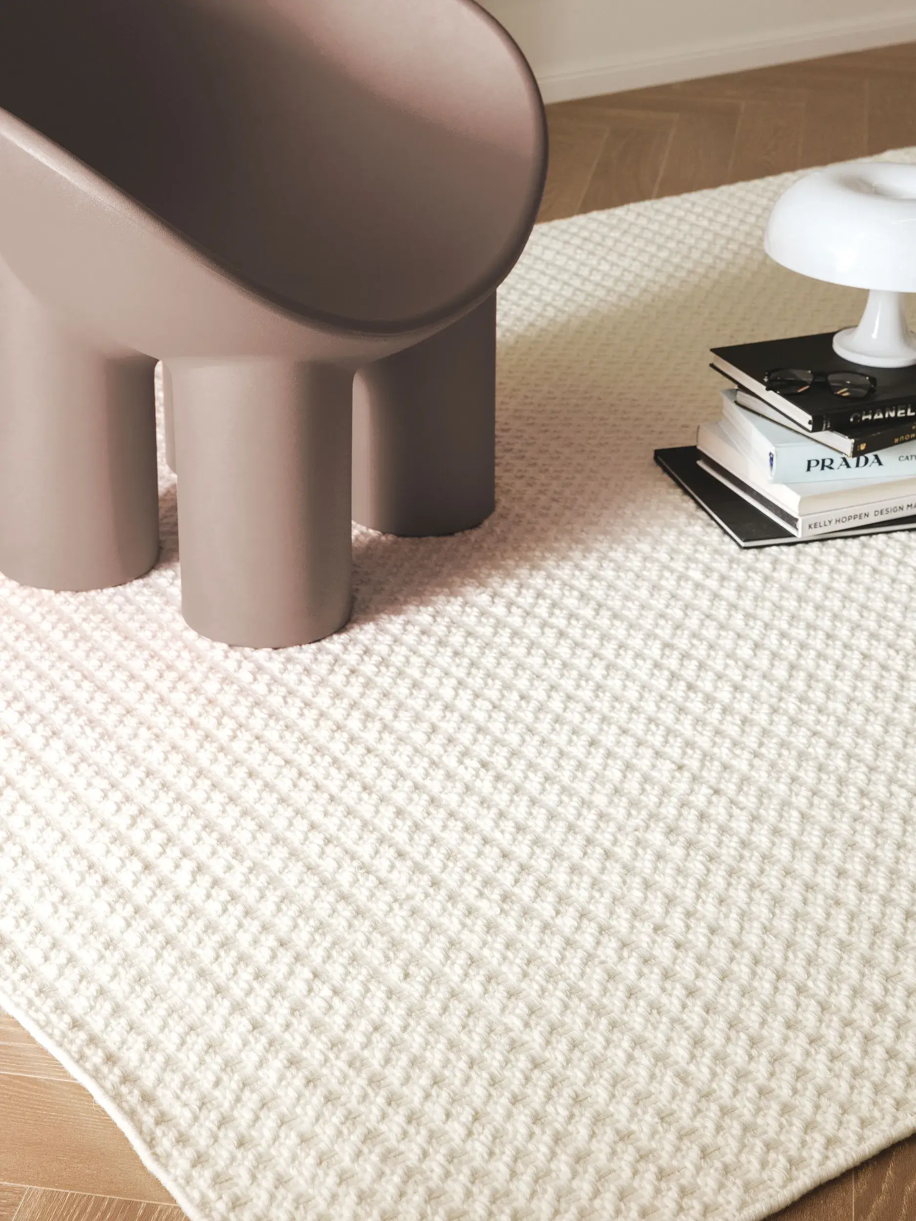 Teppich aus 100% Wolle (aus Neuseeland) in Beige mit 100% Wolle (aus Neuseeland) hohem Flor von benuta Finest