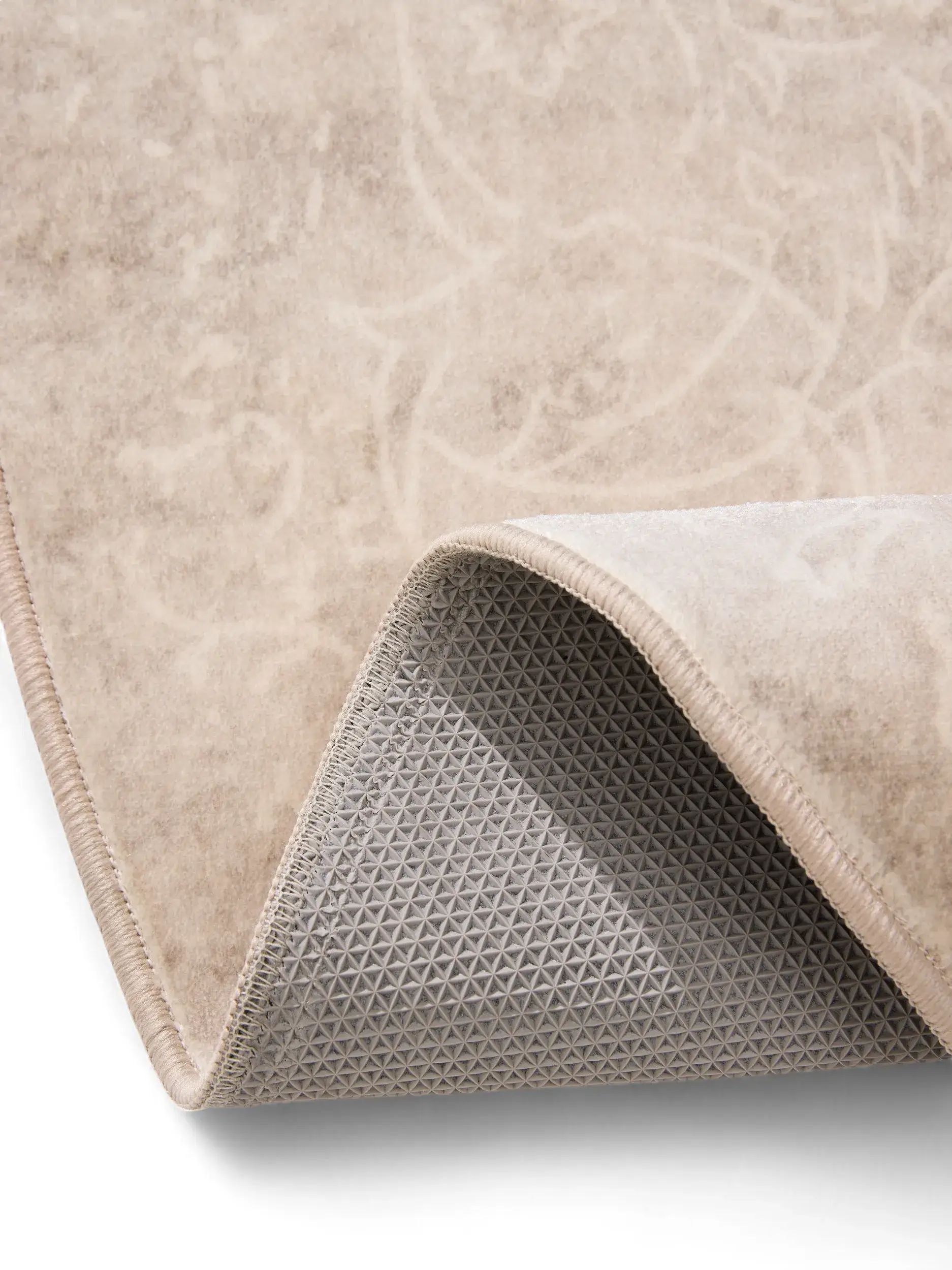 Matta av 100% Polyester i Beige med 100% Polyester hög lugg från benuta nest