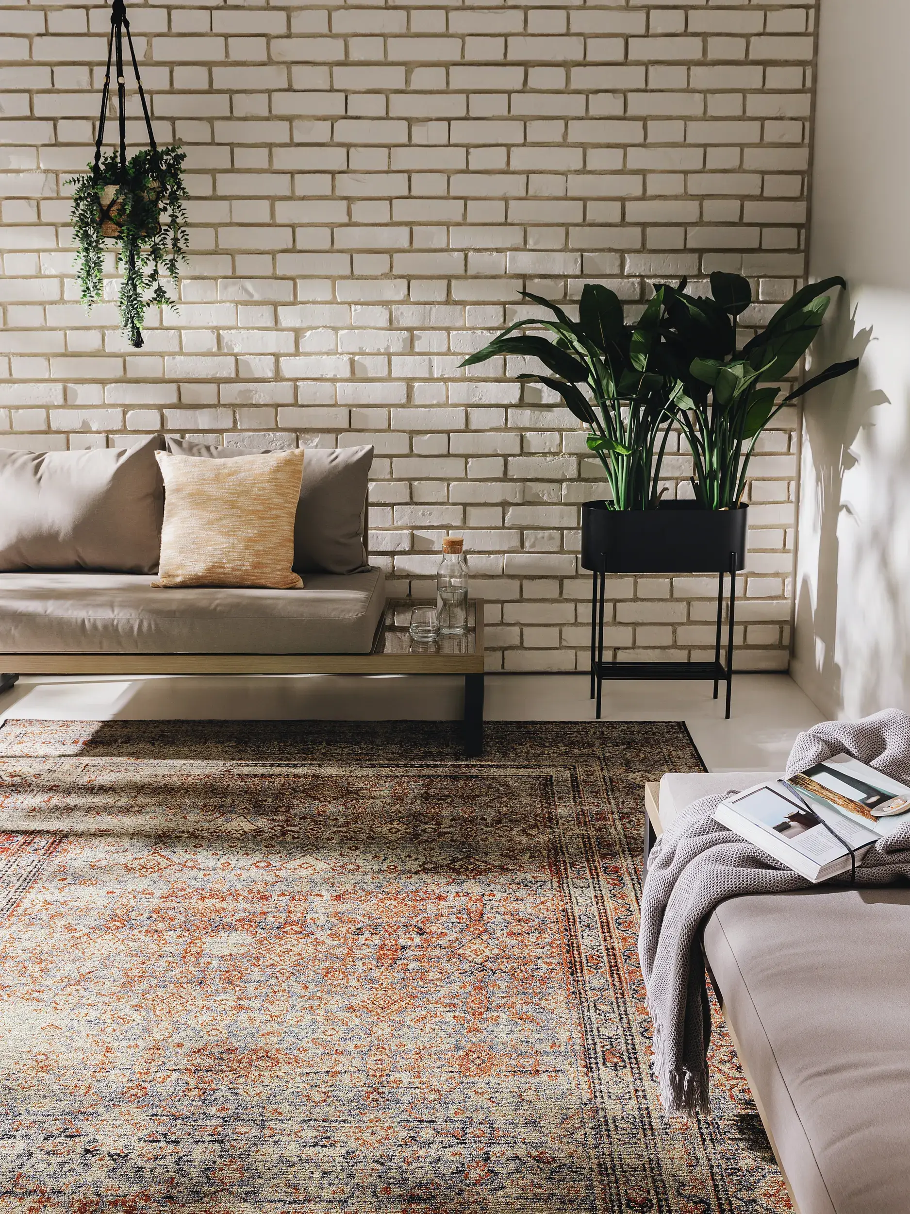 Rug made of 76% Polypropylen, 23% Polyester, 1% Latex in Multicolor with a 76% Polypropylen, 23% Polyester, 1% Latex high pile by benuta Nest