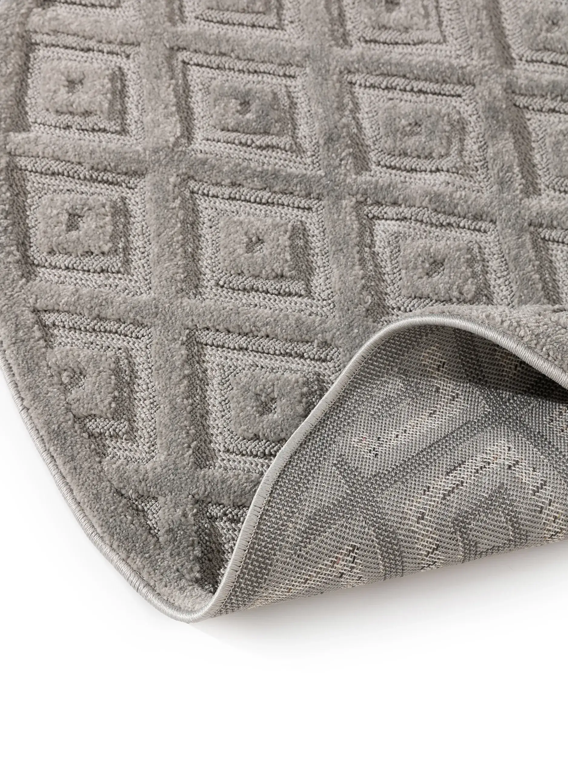 Rug made of 100% Polypropylen in Grey with a 100% Polypropylen high pile by benuta Basic