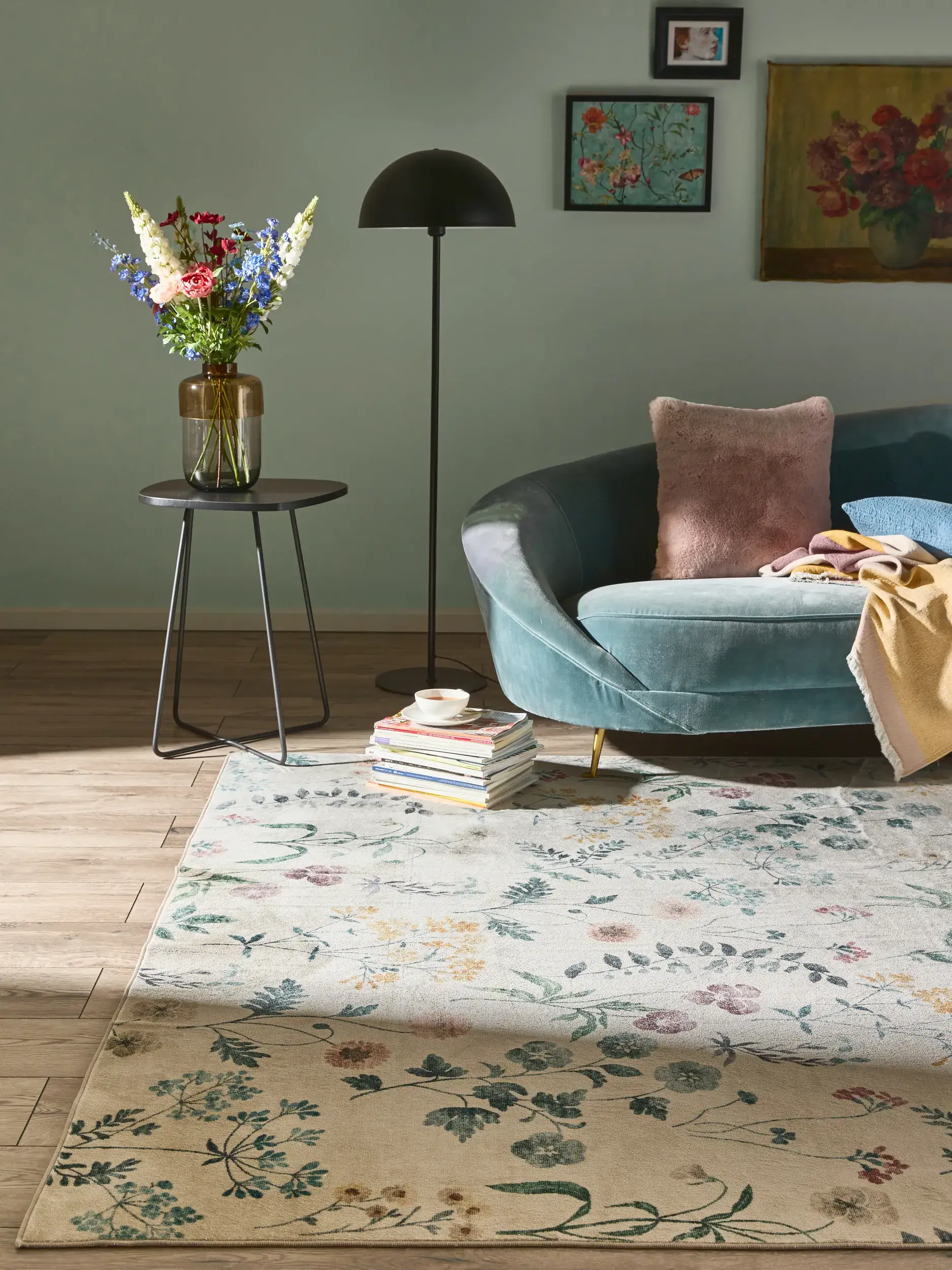 Teppich aus 100% Polyester in Multicolor mit 100% Polyester hohem Flor von benuta Nest