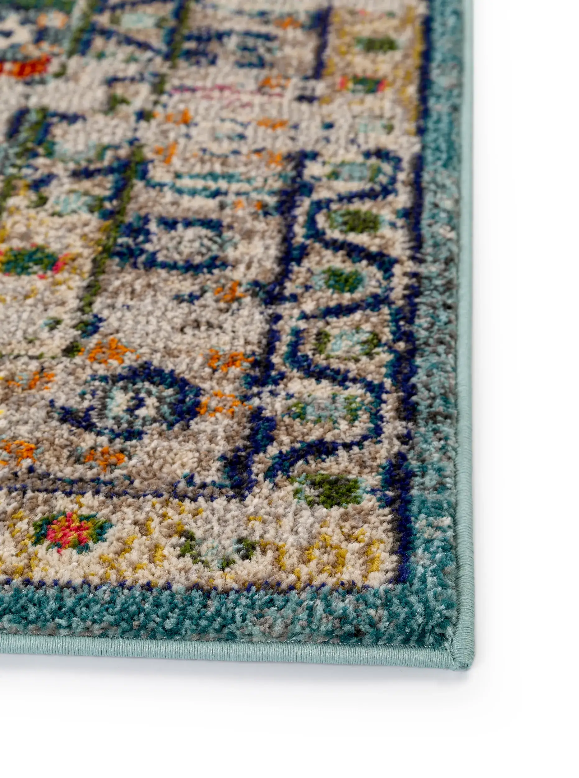 Teppich aus 100% Polypropylen in Blau mit 100% Polypropylen hohem Flor von benuta Nest